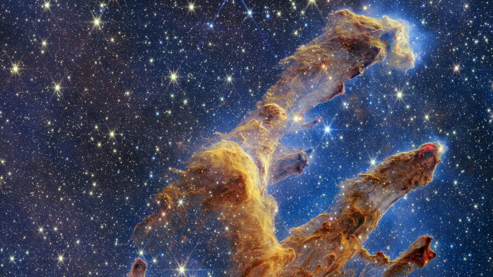 The Pillars of Creation by the JWST. Photo: NASA, ESA, CSA, STScI; J. DePasquale, A. Koekemoer, A. Pagan (STScI)