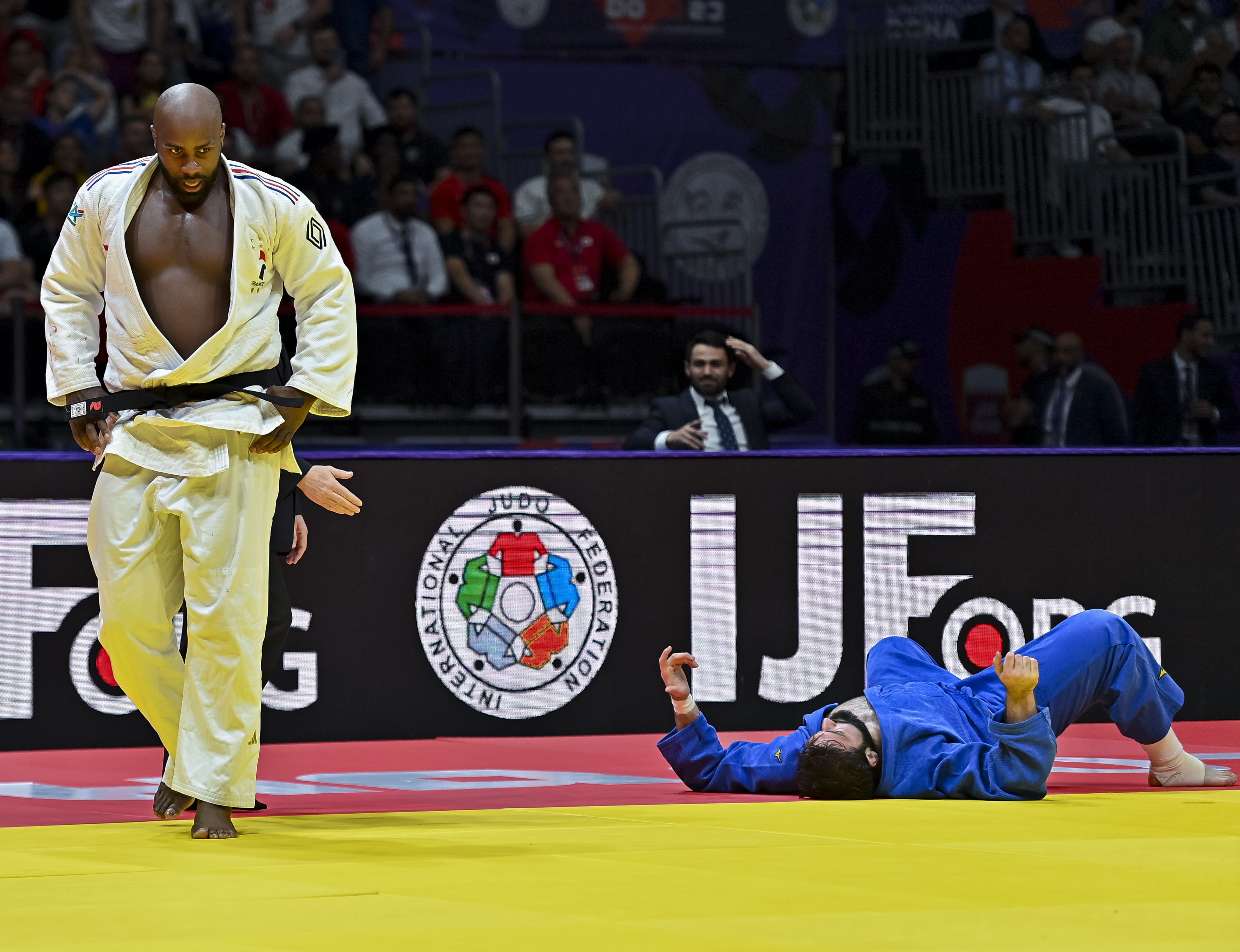 teddy riner after winning judo title