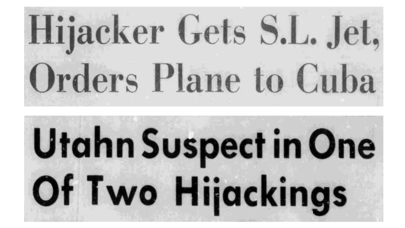 When an SLC flight was hijacked to Cuba and the world mostly shrugged