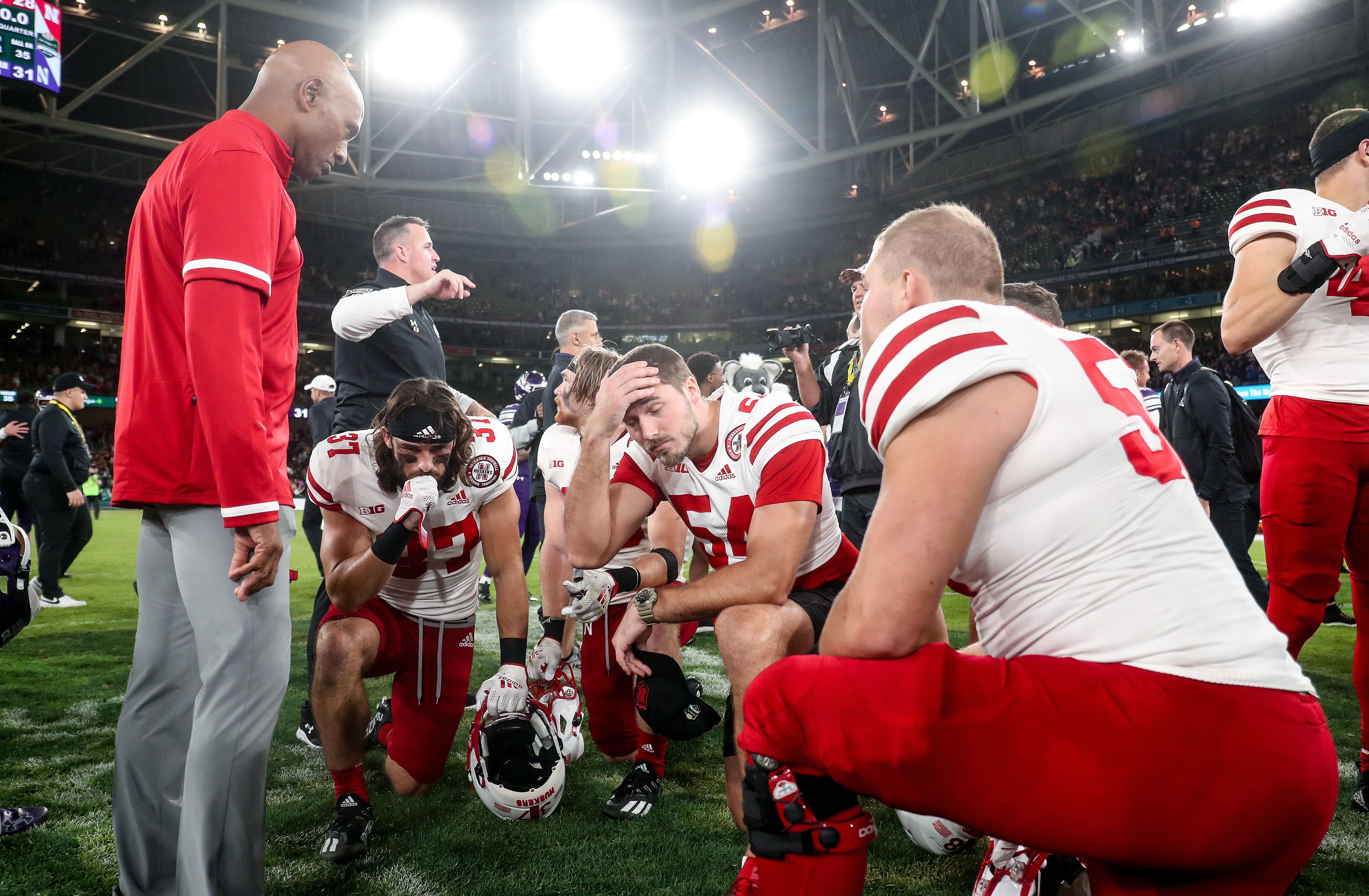 nebraska players frustrated after loss