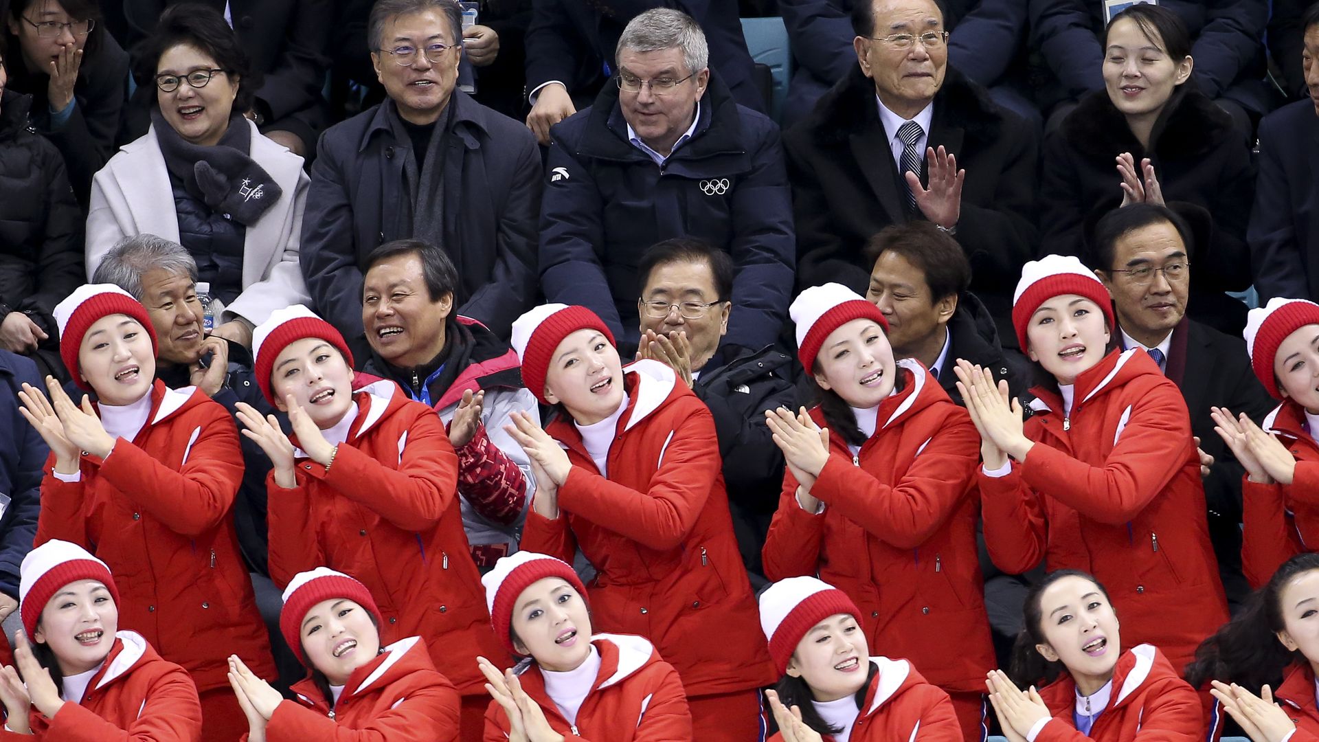 North Korean cheering squad