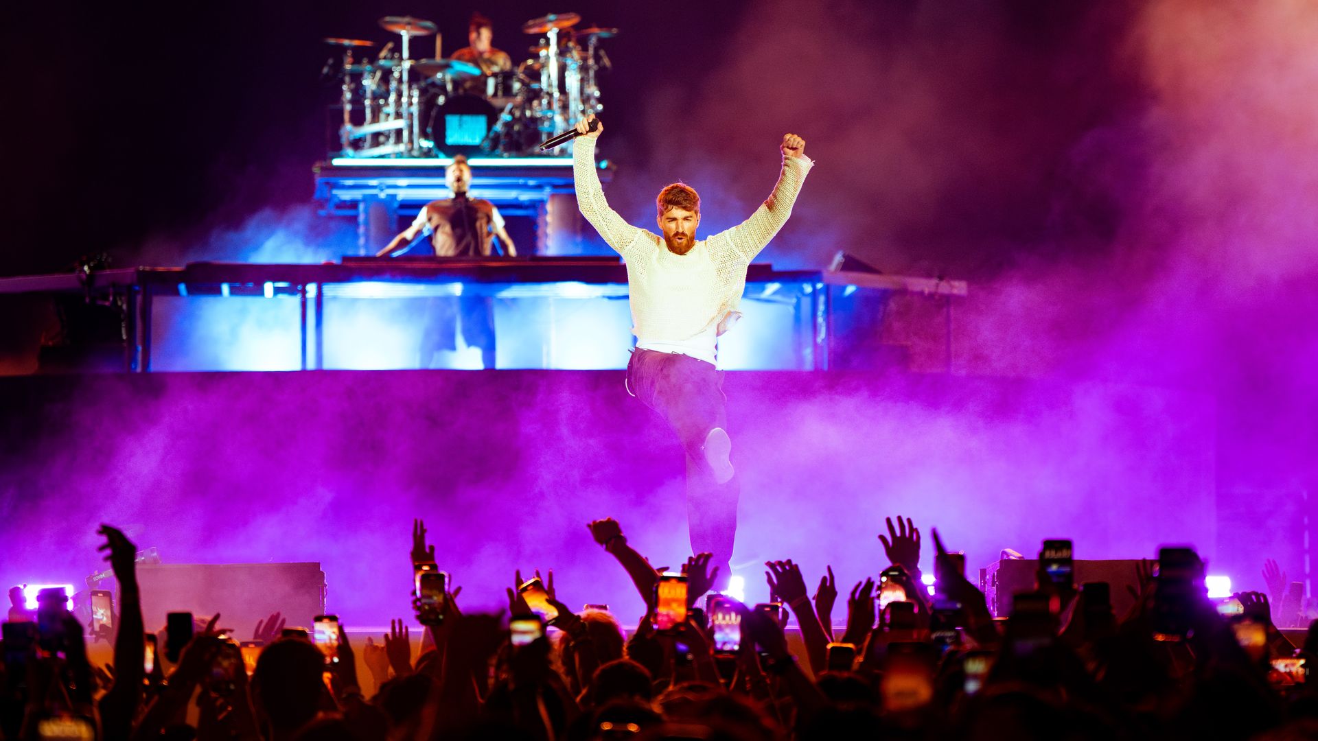 The Chainsmokers perform on stage in LA.