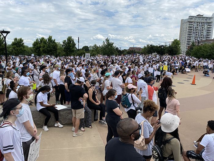 Sunday protest in First Ward Park