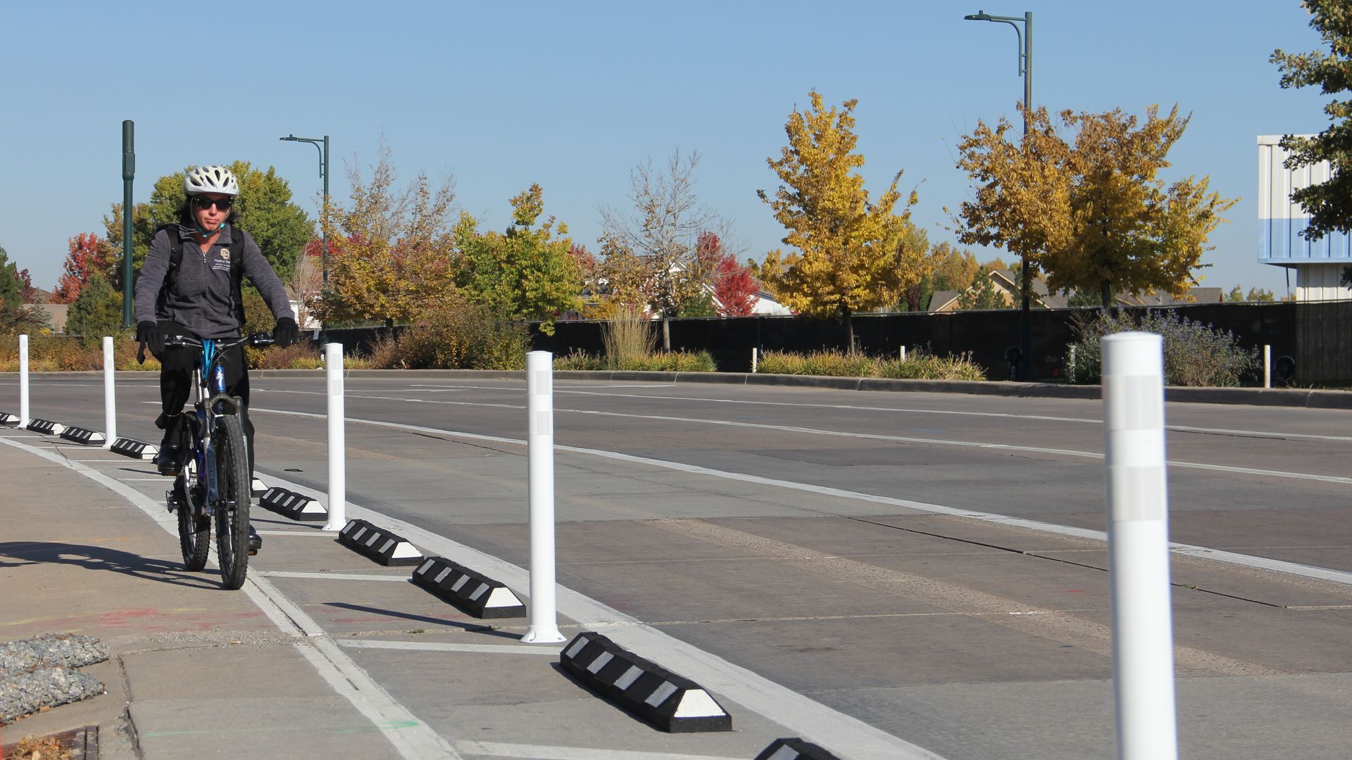 Protected outlet bike lane