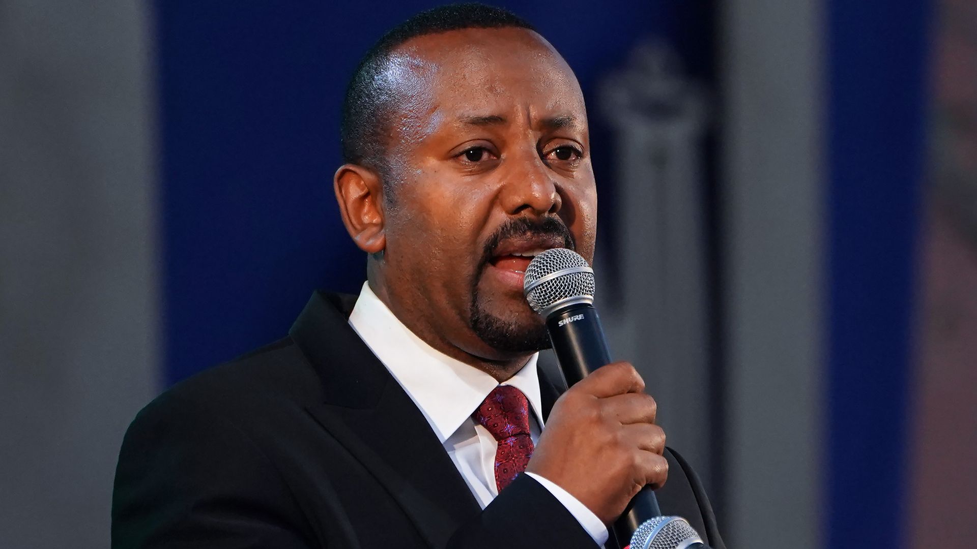 Ethiopian Prime Minister Abiy Ahmed speaks at the inauguration of the newly remodeled Meskel Square on June 13, 2021 in Addis Ababa, Ethiopia.