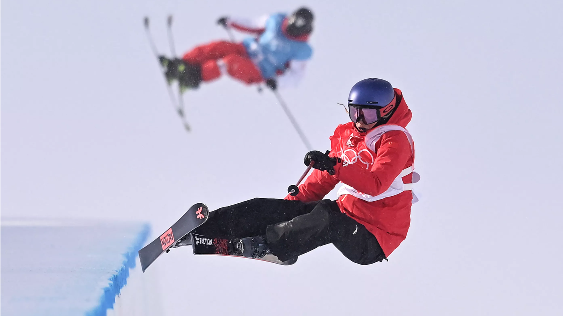China's Gu Ailing Eileen takes part in a practice session ahead of her Olympic gold medal-winning freestyle skiing women's freeski halfpipe final run on Feb. 18. 