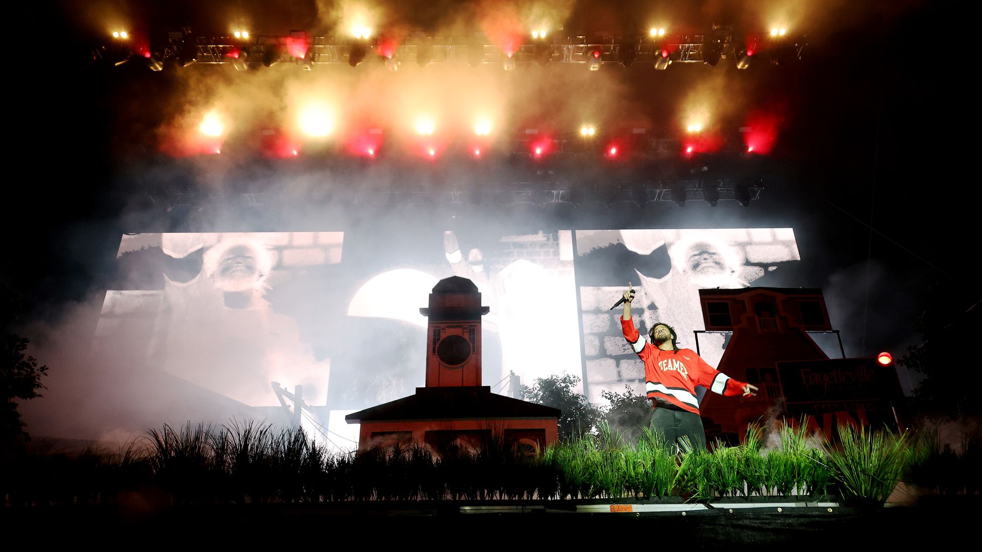 RALEIGH, NORTH CAROLINA - APRIL 07: J. Cole performs at the 2024 Dreamville Music Festival at Dorothea Dix Park on April 07, 2024 in Raleigh, North Carolina. (Photo by Kayla Oaddams/Getty Images)