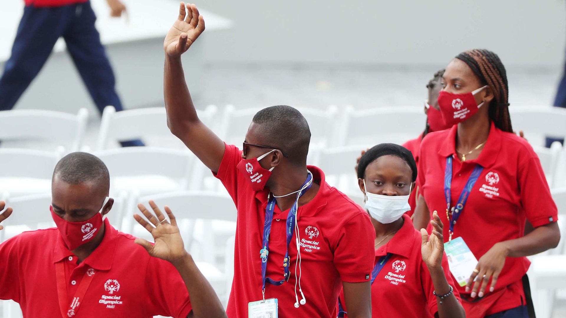 Members of the Haitian Delegation at the Special Olympics on June 5.