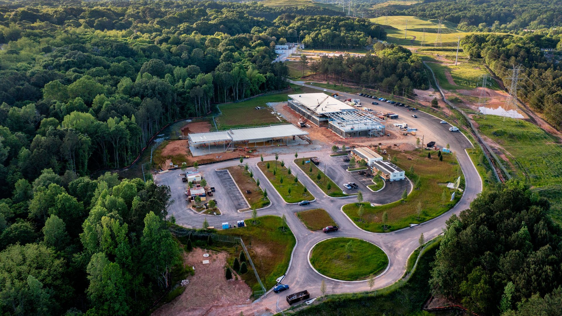 Aerial view of Atlanta's Public Safety Training Center site under construction.
