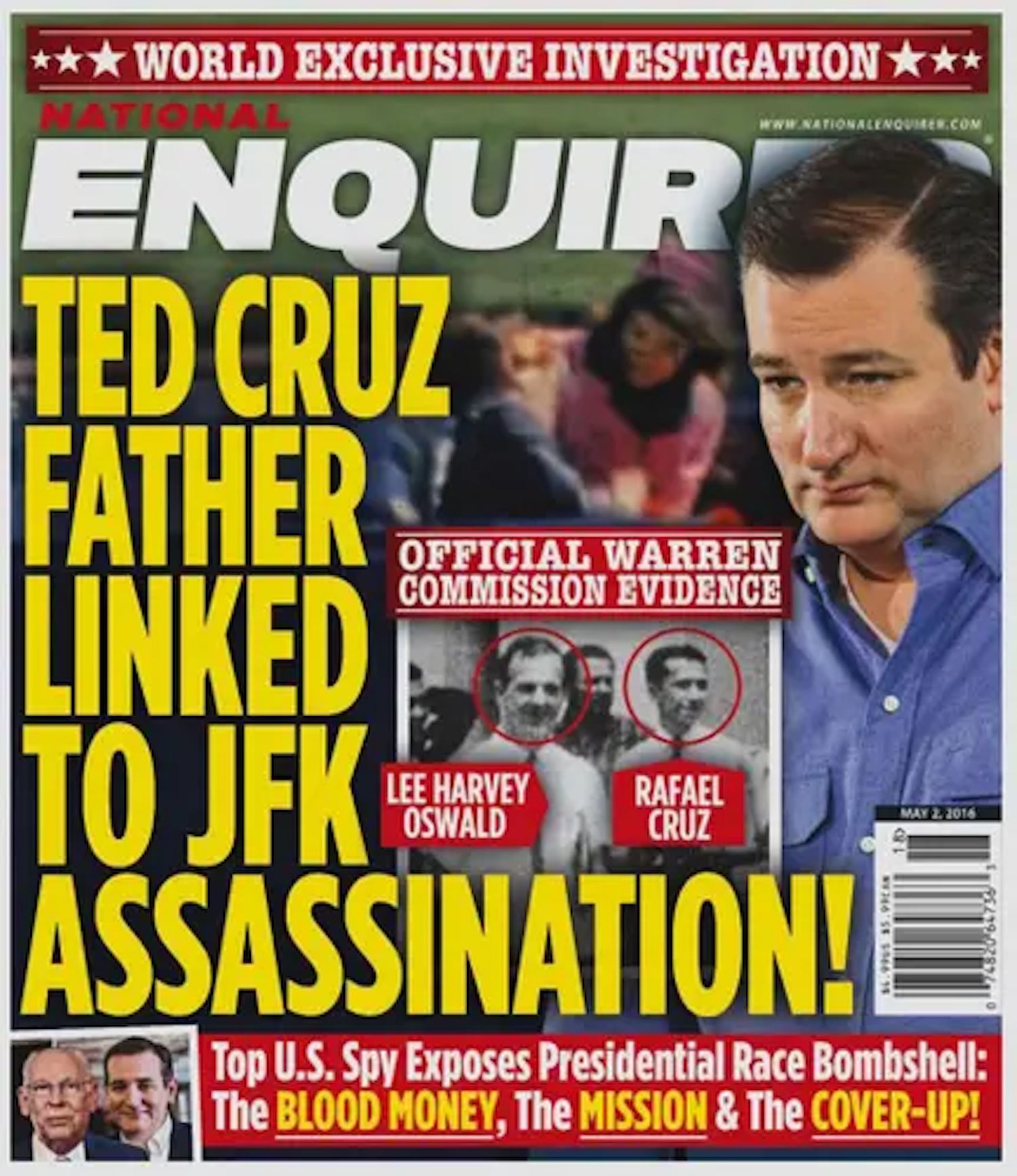 A 2016 National Enquirer cover about Ted Cruz.