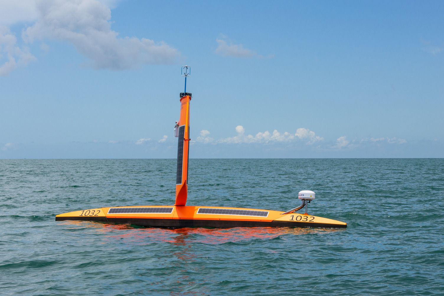 A Saildrone deployed by NOAA near St. Petersburg, Florida this year.