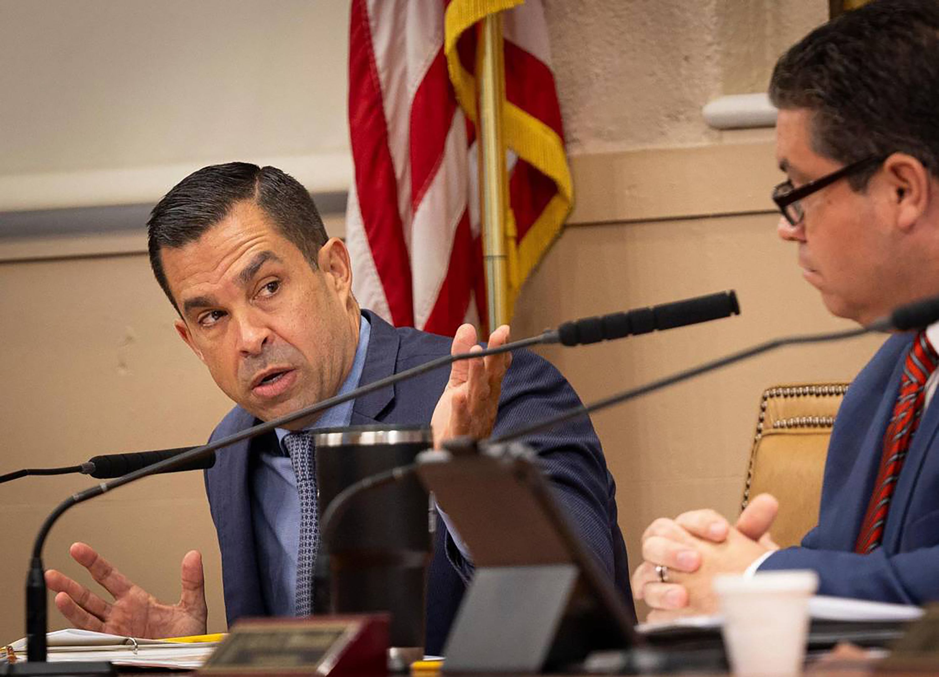 Mayor Vince Lago speaks during a Coral Gables City Commission meeting on Tuesday, Nov. 14, 2023, at City Hall in Coral Gables. (Alie Skowronski/Miami Herald/Tribune News Service via Getty Images)