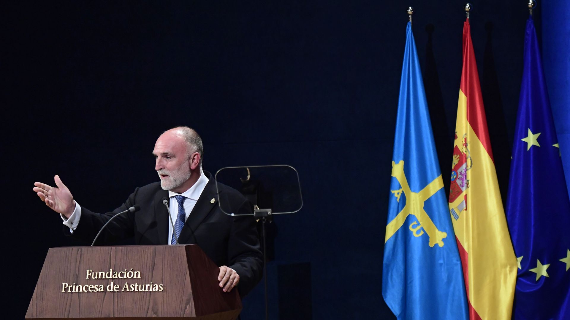 José Andrés at the Princesa de Asturias Awards 2021 ceremony in Spain.