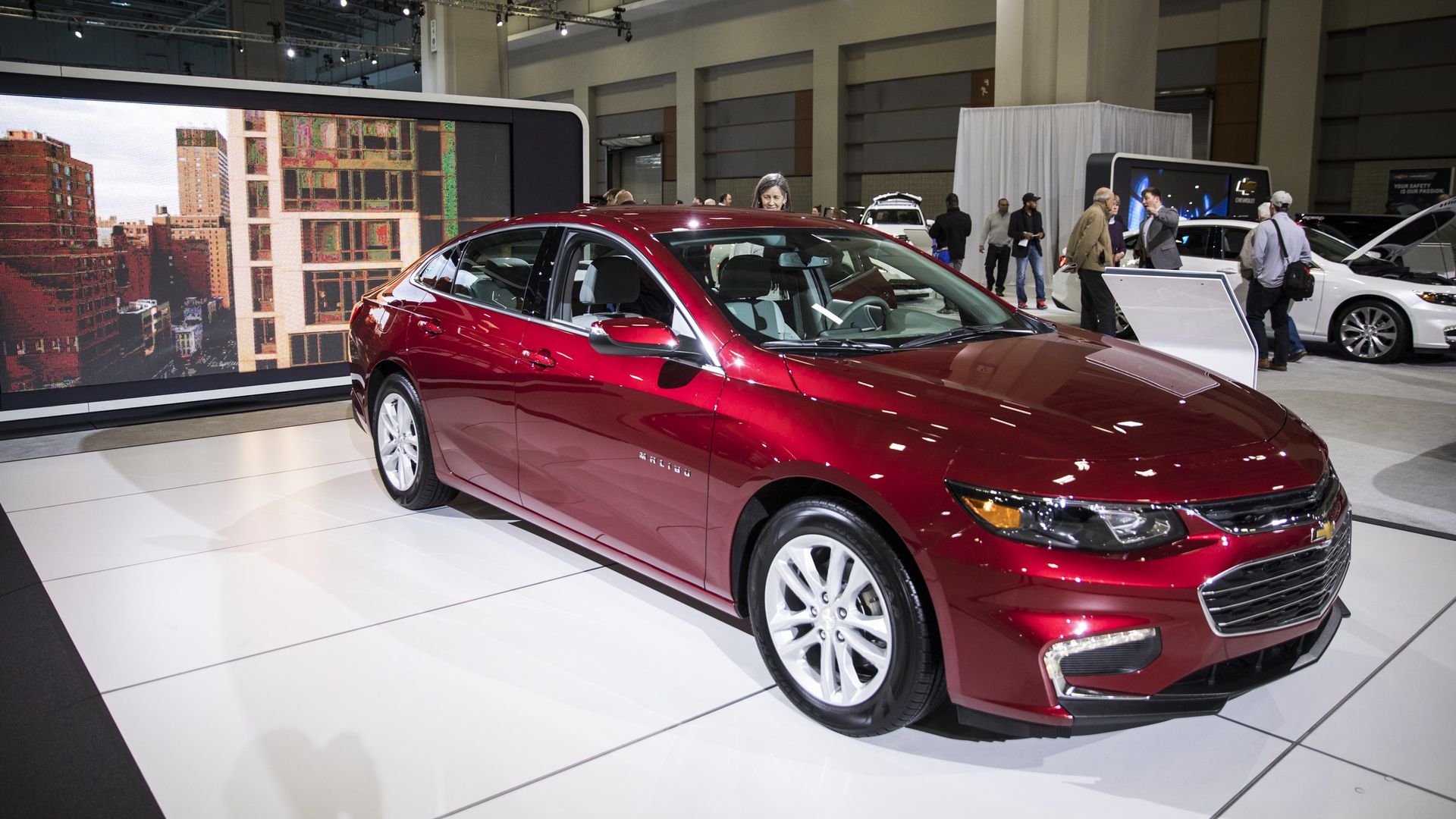 A 2017 Chevy Malibu at the 2017 Washington Auto Show in Washington, USA on February 3, 2017. (Photo by Samuel Corum/Anadolu Agency/Getty Images)