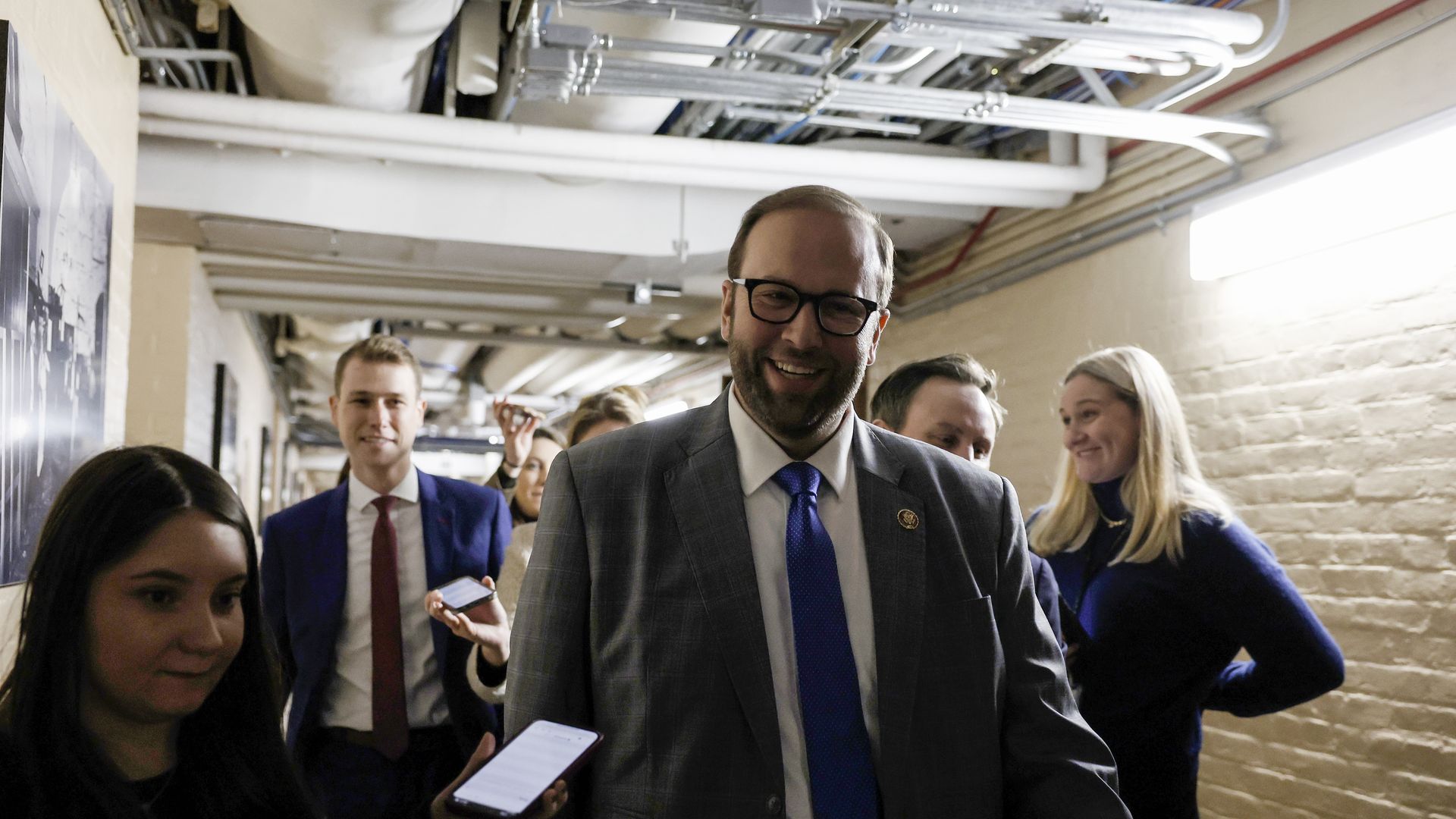 Rep. Jason Smith arrives at a meeting at the Capitol Jan. 9. 