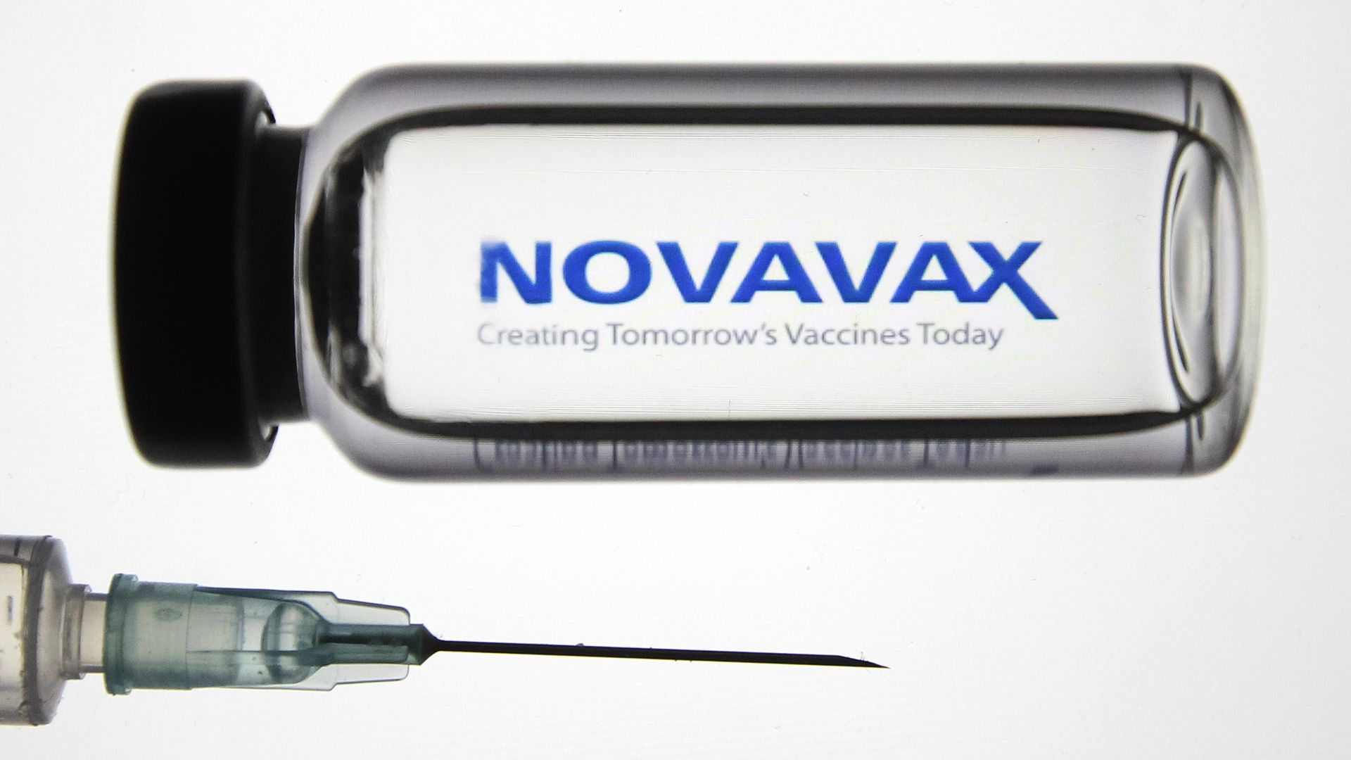 Photo illustration of Novavax vaccine