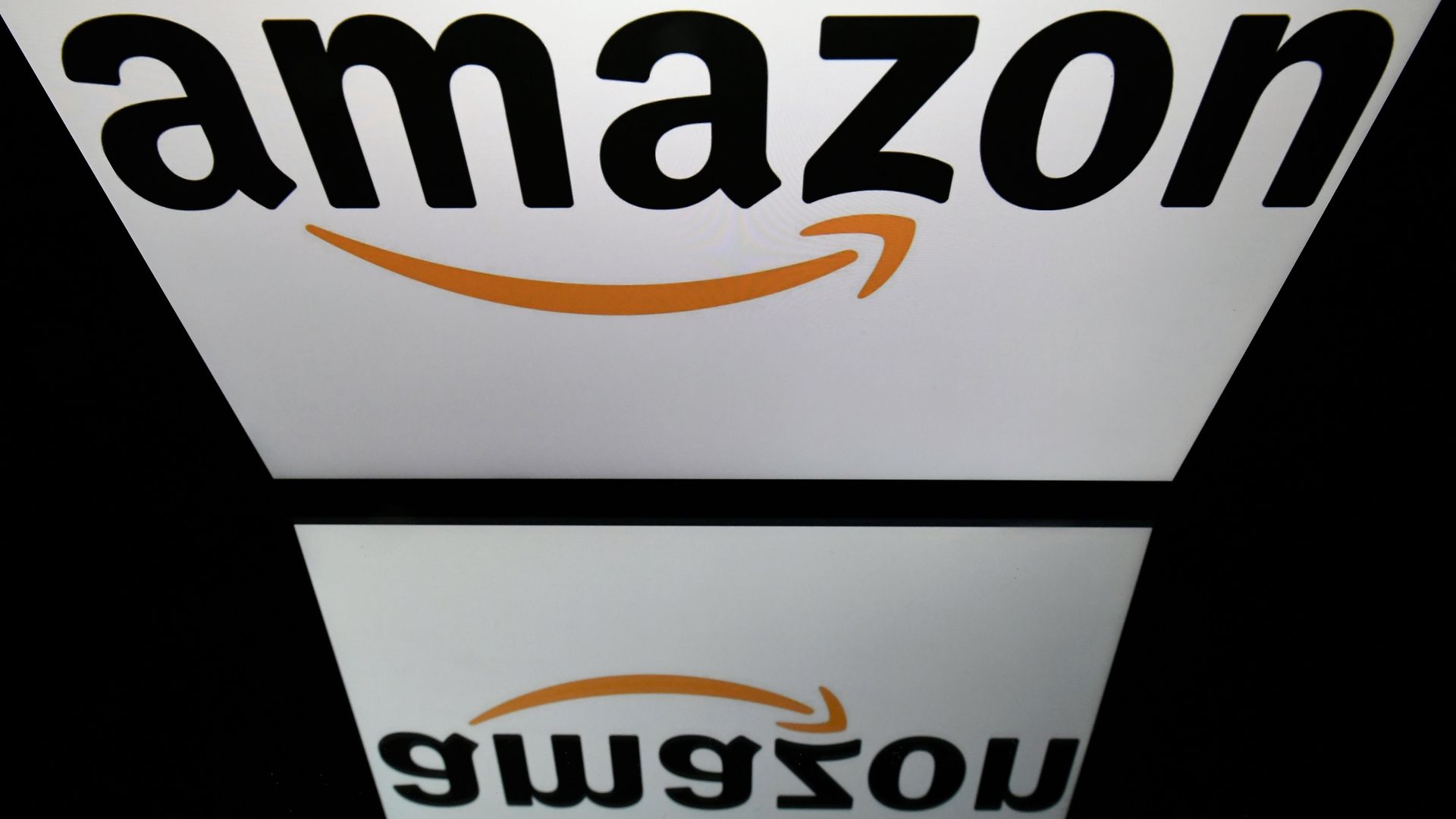 Amazon logo reflected