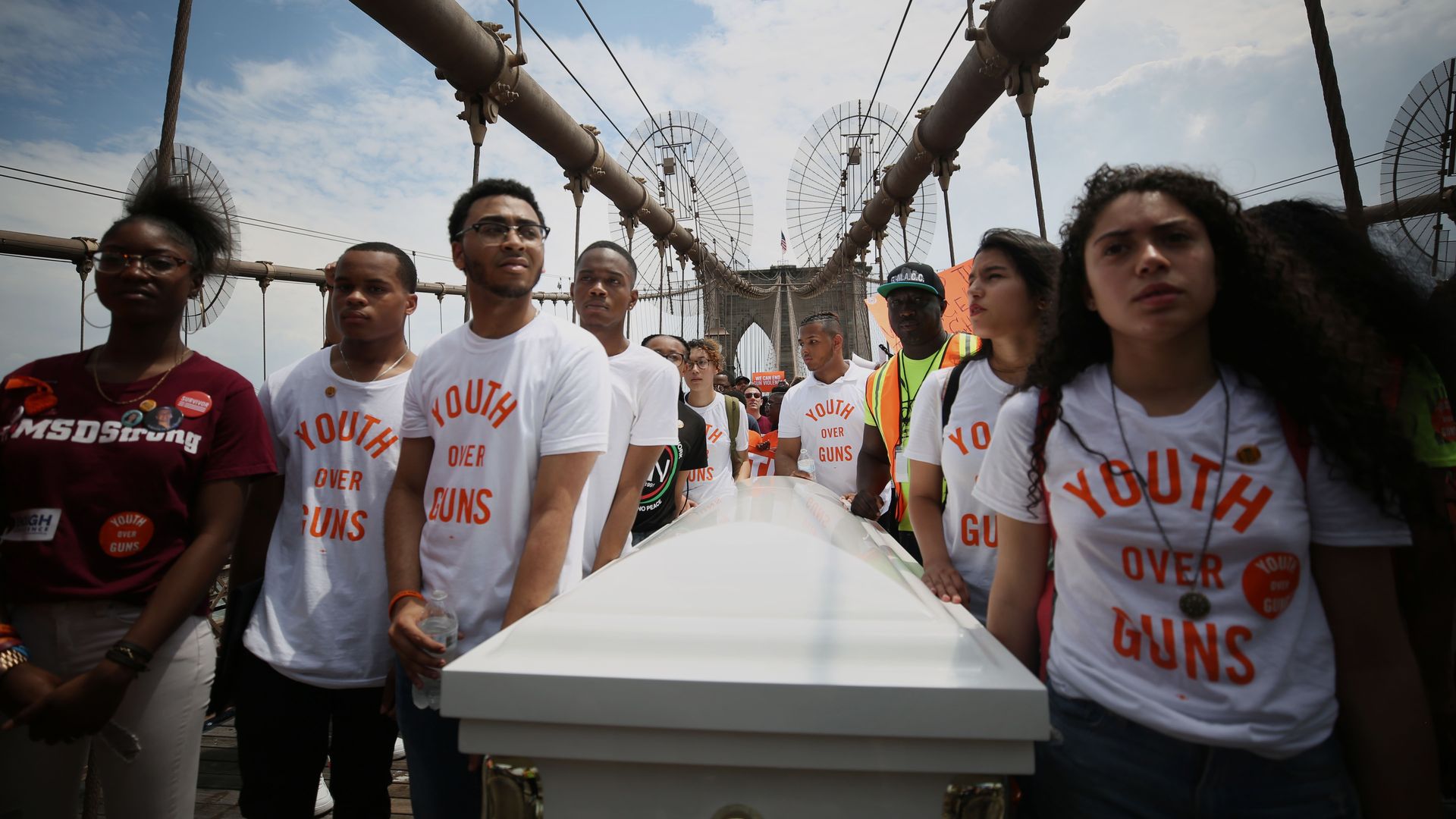 National Gun Violence Awareness Day march on Brooklyn Bridge in New York