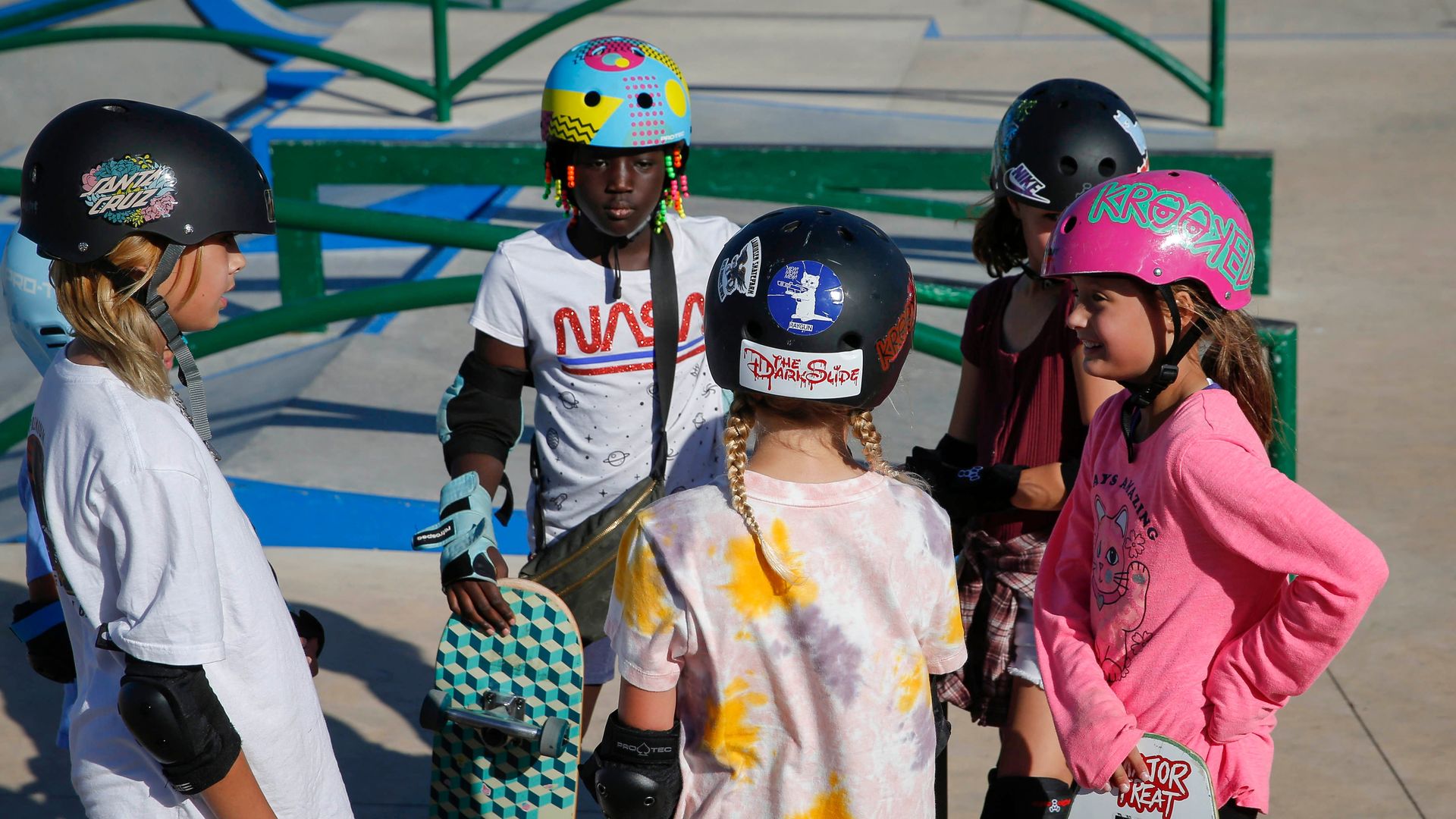 Kids at the Lauridsen skatepark