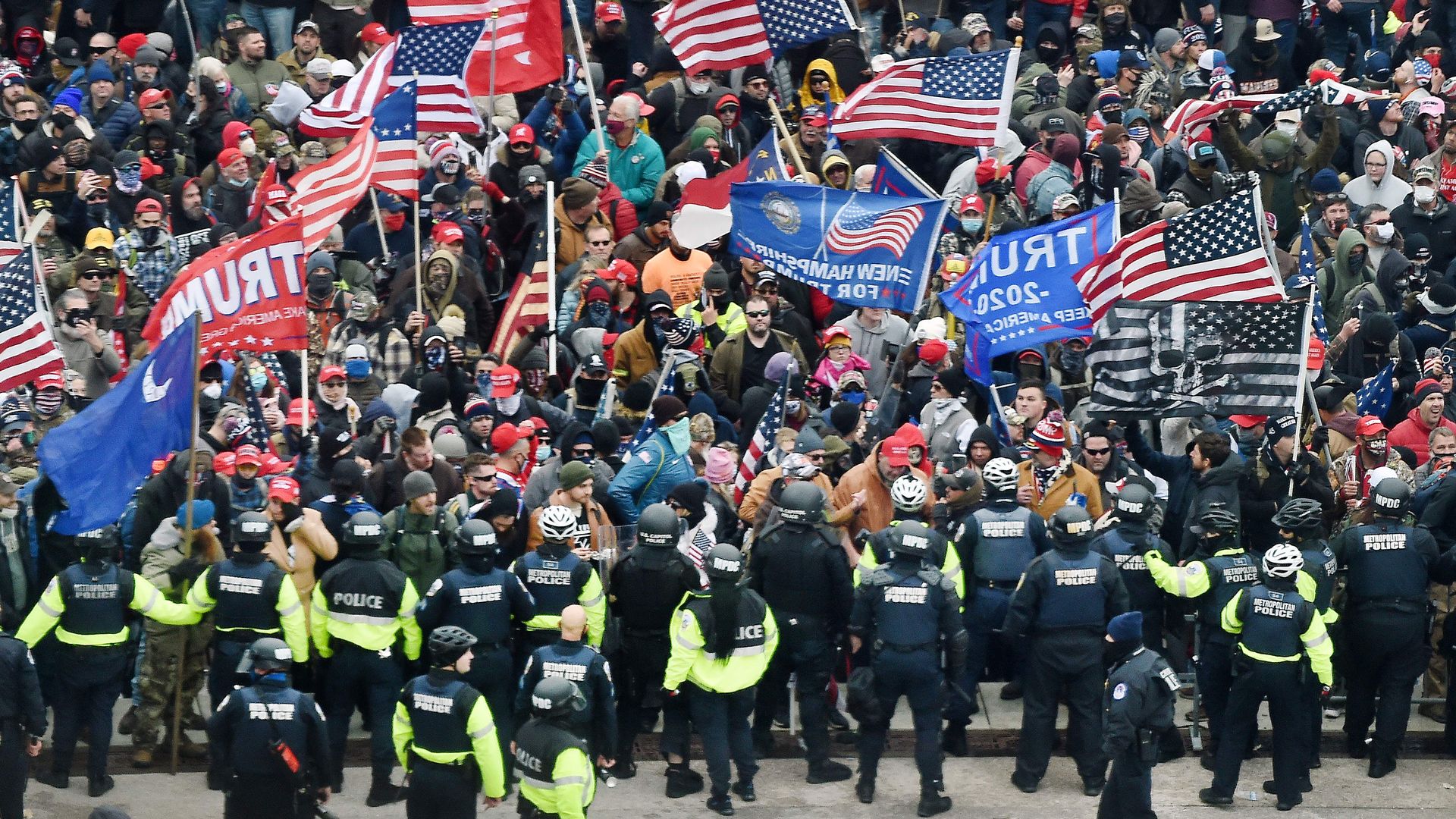 Trump supporters clash with police and security forces as they storm the US Capitol