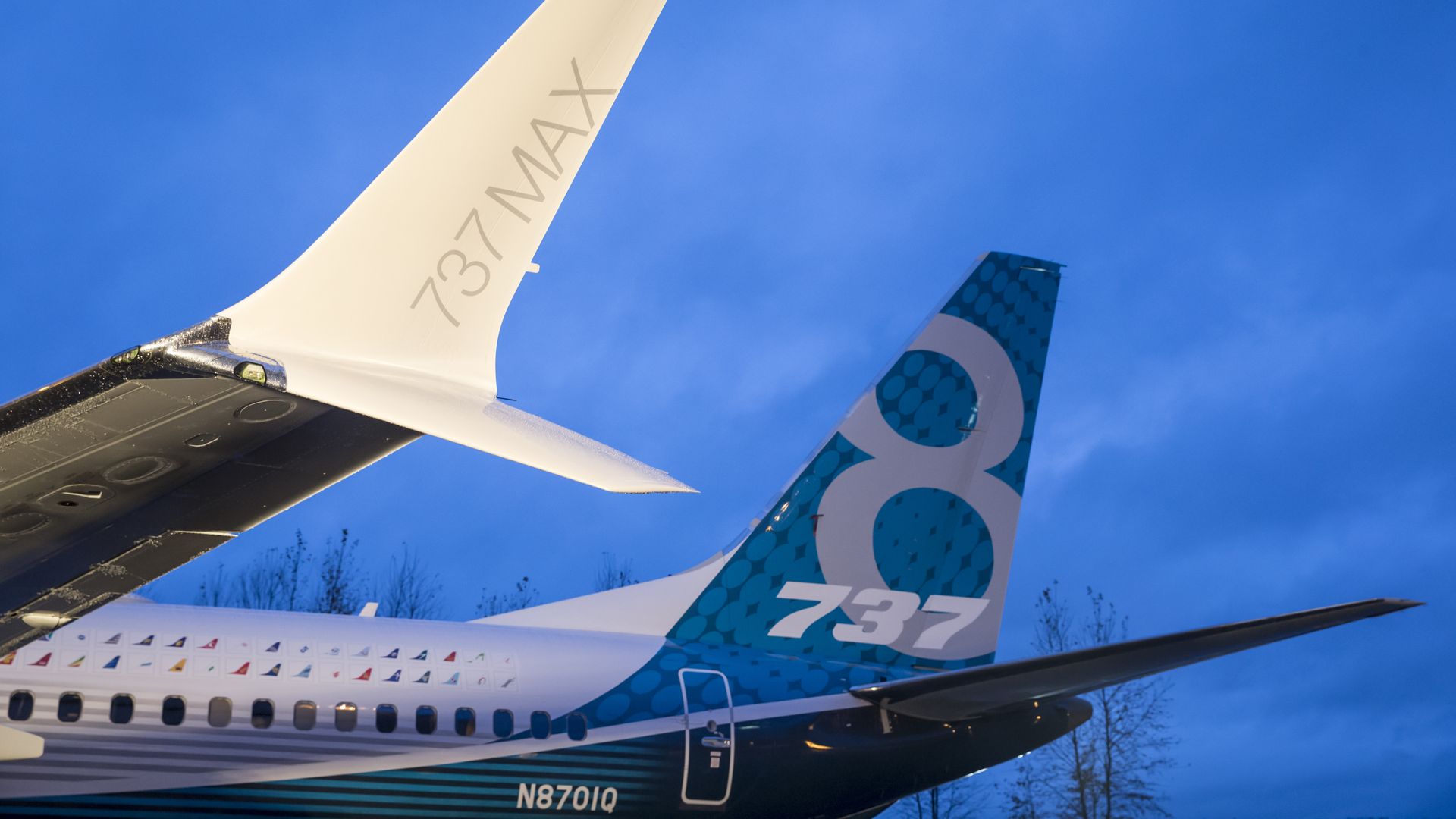 A winglet on the first Boeing 737 MAX airliner
