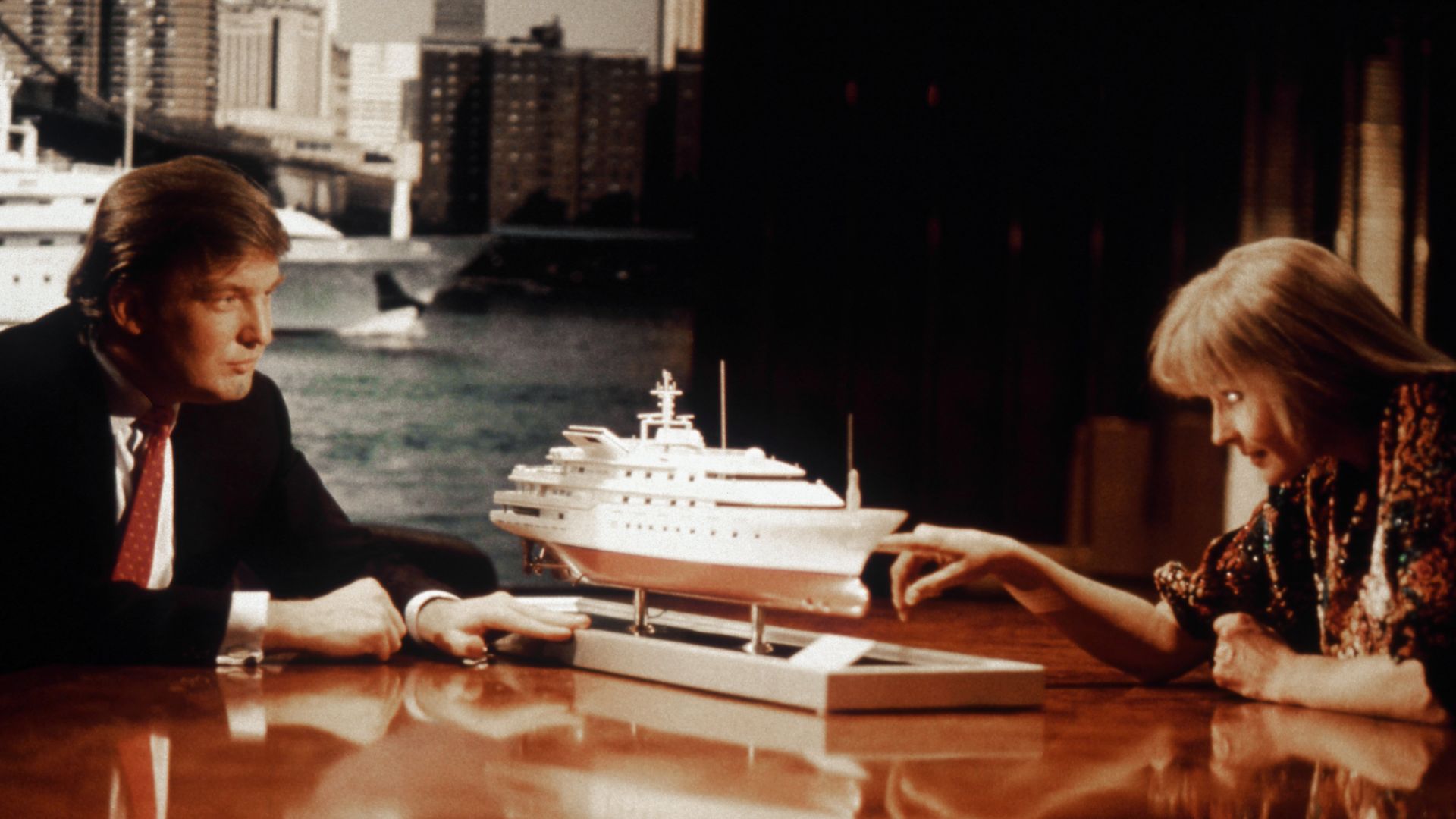 Donald Trump, playing himself, in the 1989 film "Ghosts Can't Do It."