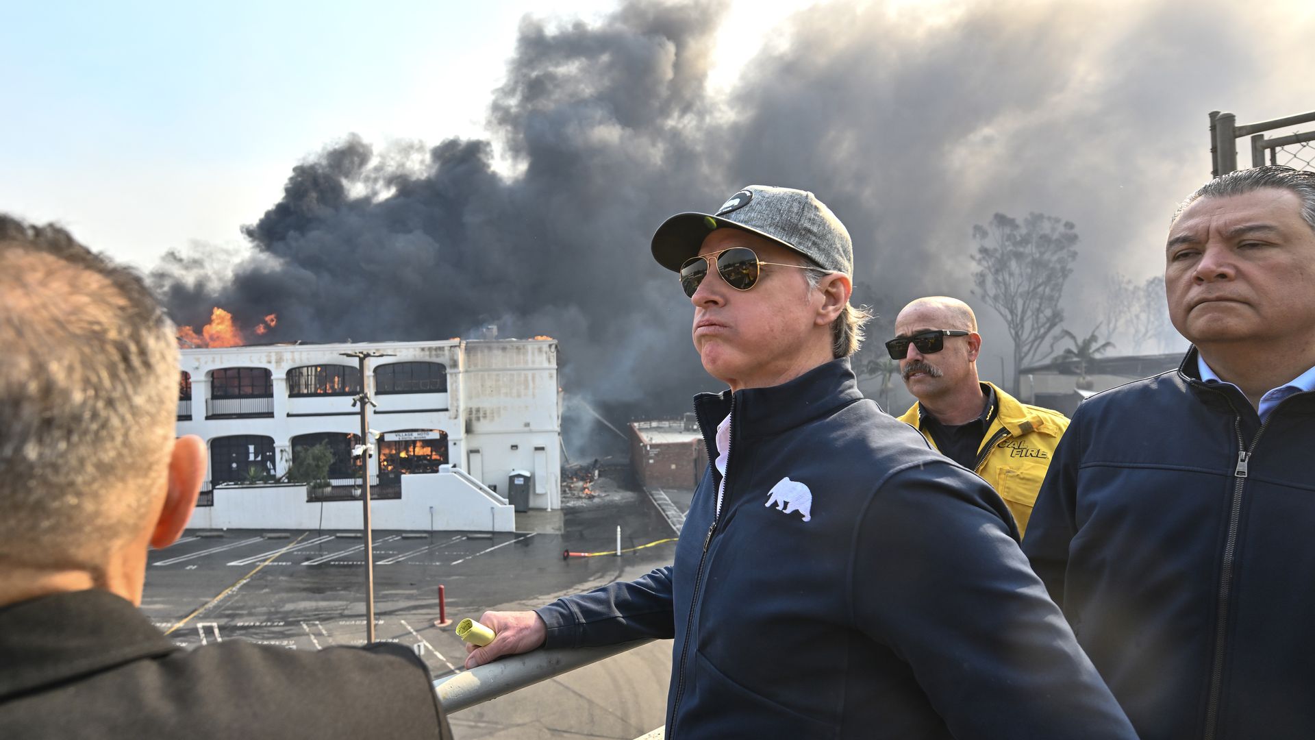 Gavin Newsom surveys damage amid catastrophic LA wildfires.