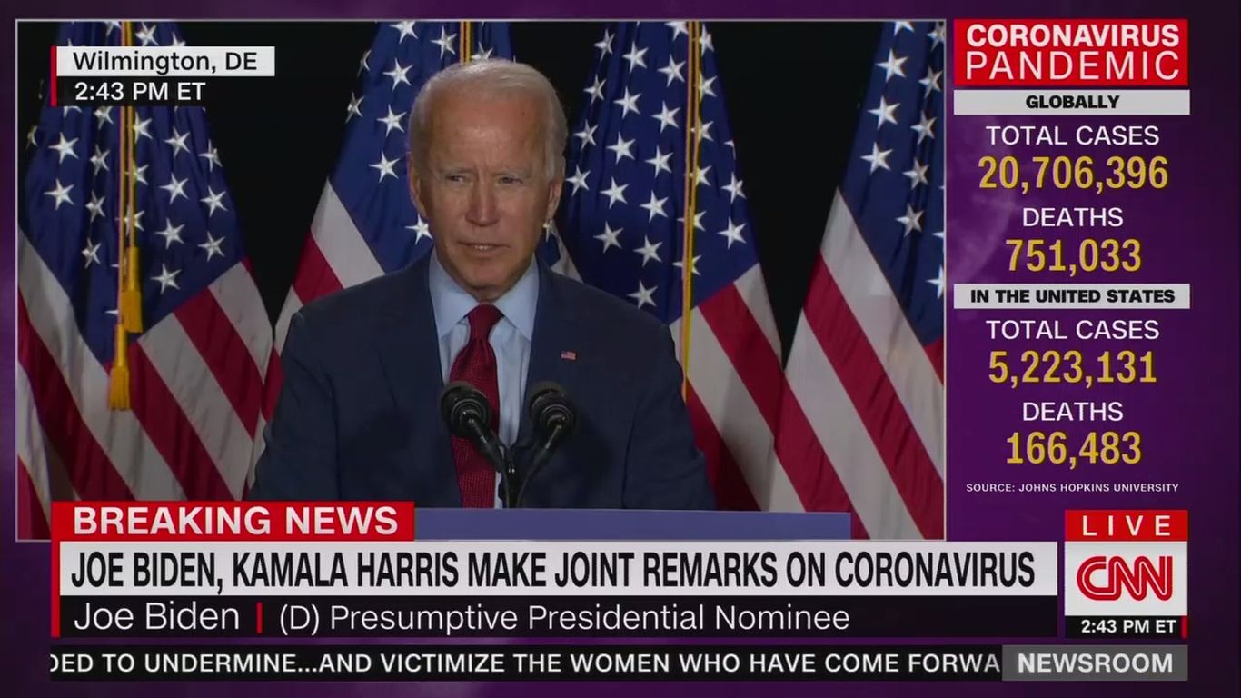 Biden calls for 3month national mask mandate "Be a patriot"