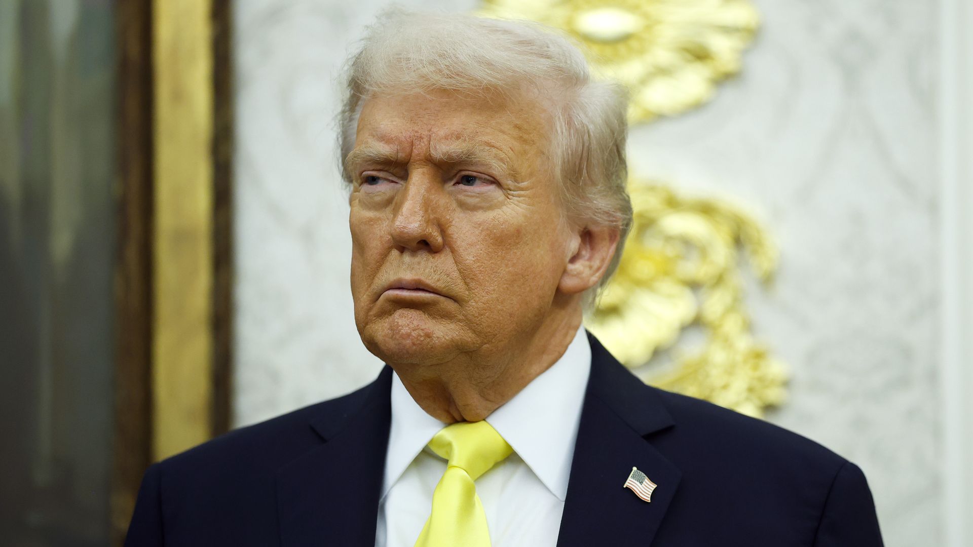 President Trump and FBI Director Kash Patel speak during a press conference in the Oval Office on Oct. 15, 2025.