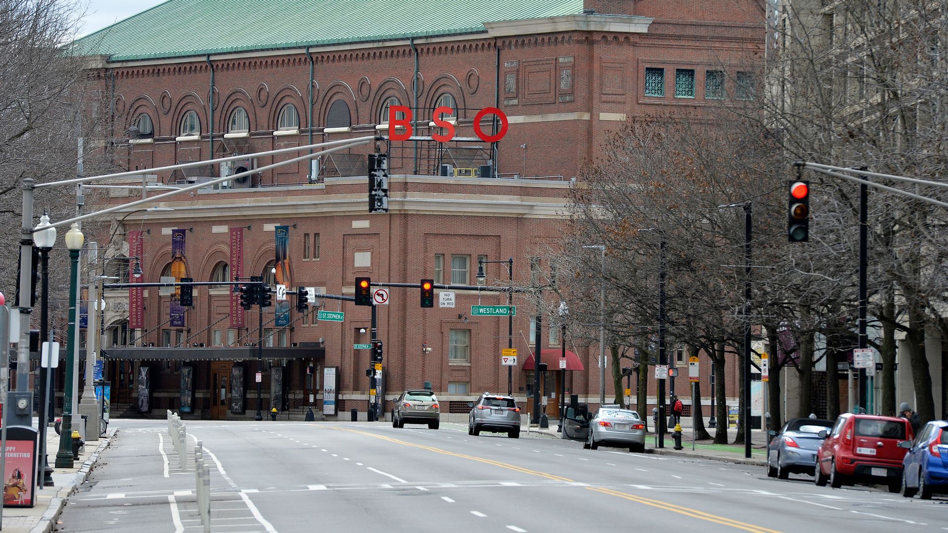 The Boston Symphony Orchestra is seen on Massachusetts avenue in 2020.