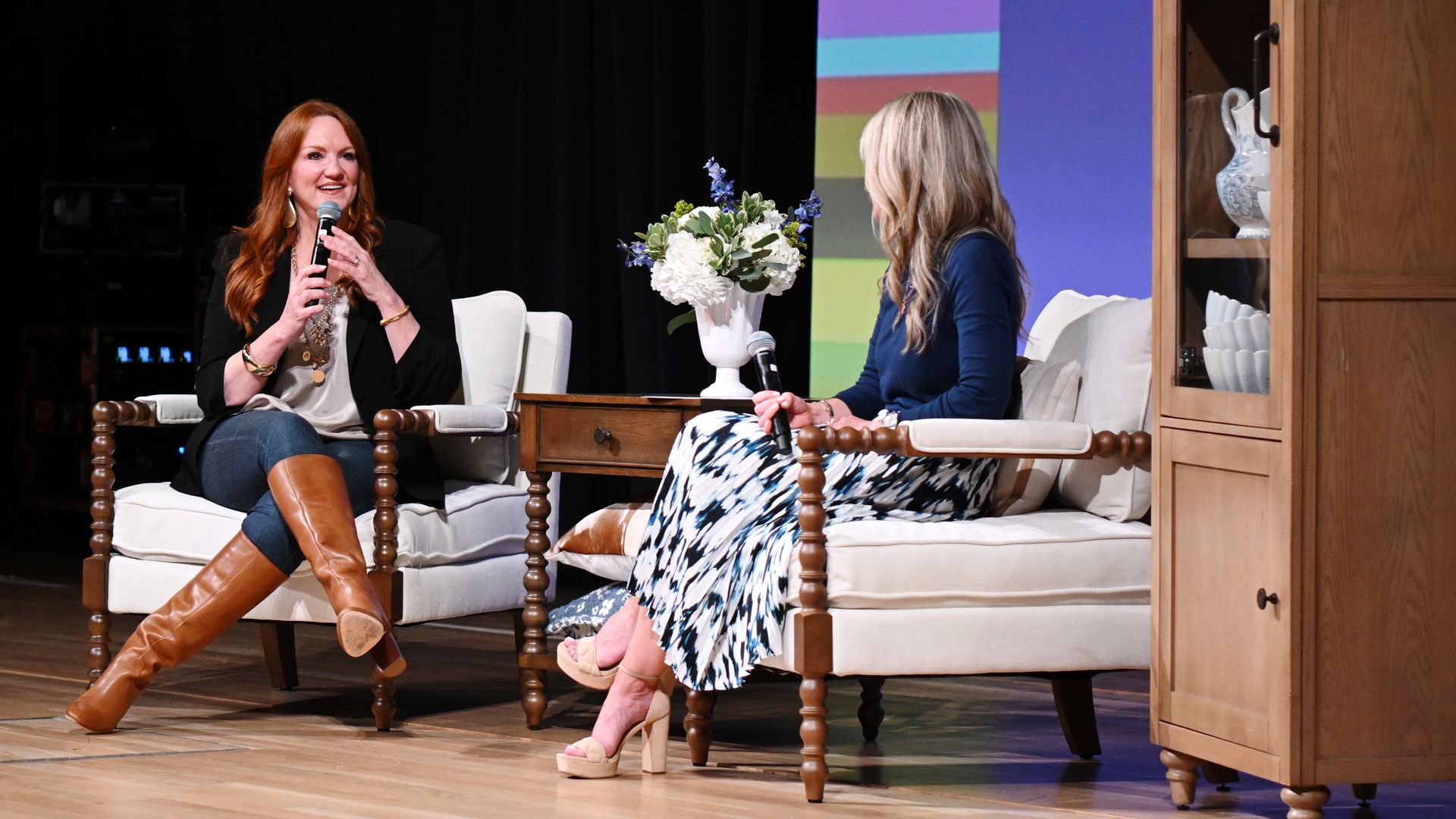 Ree Drummond, Television Host, Author and Entrepreneur and Kaitlyn Shadiow, VP Walmart, Cook & Dine speak onstage during A Coffee Talk with Ree Drummond at the 12th Annual Bentonville Film Festival.
