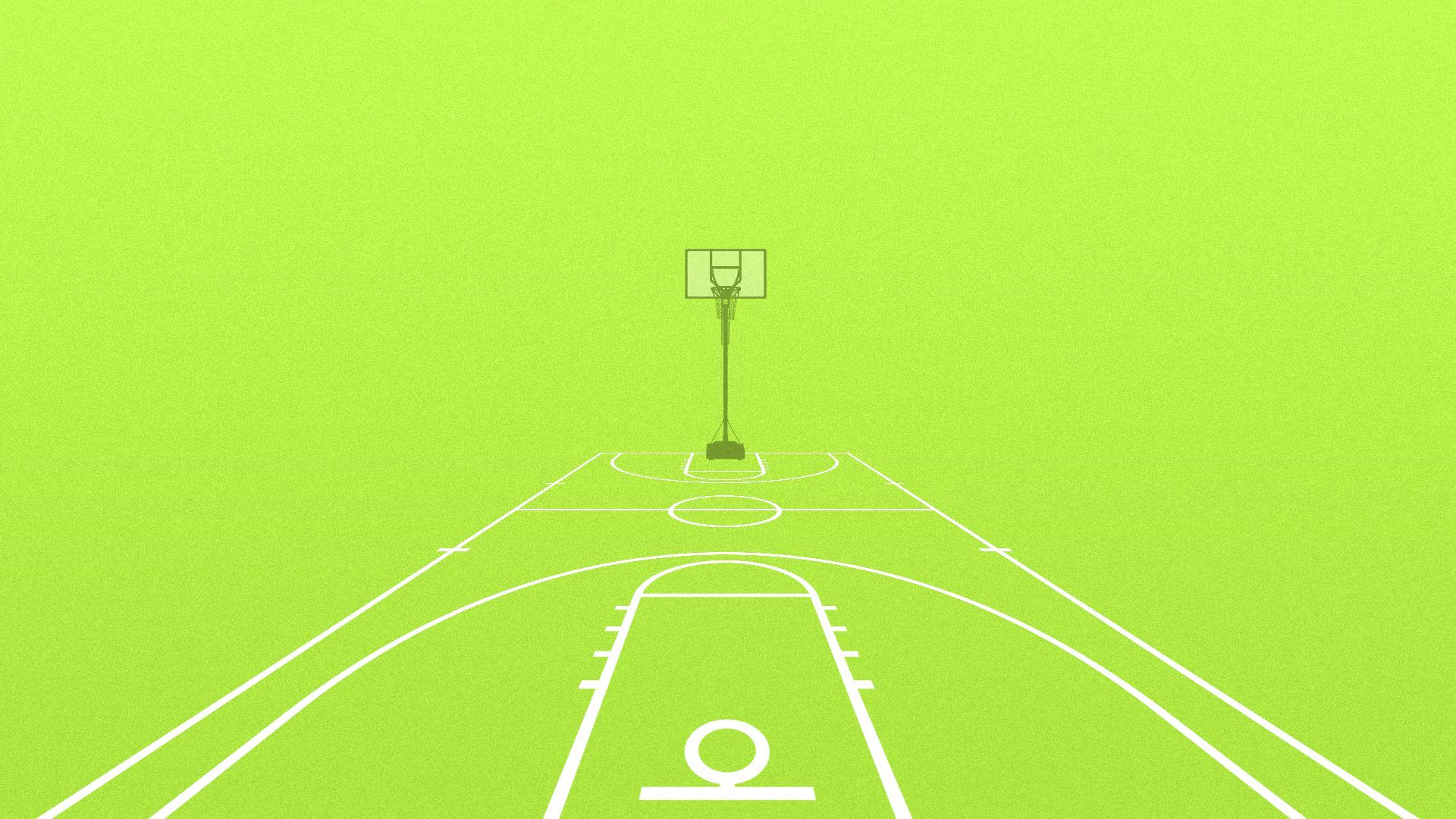 Illustration of a basketball hoop that's very far away
