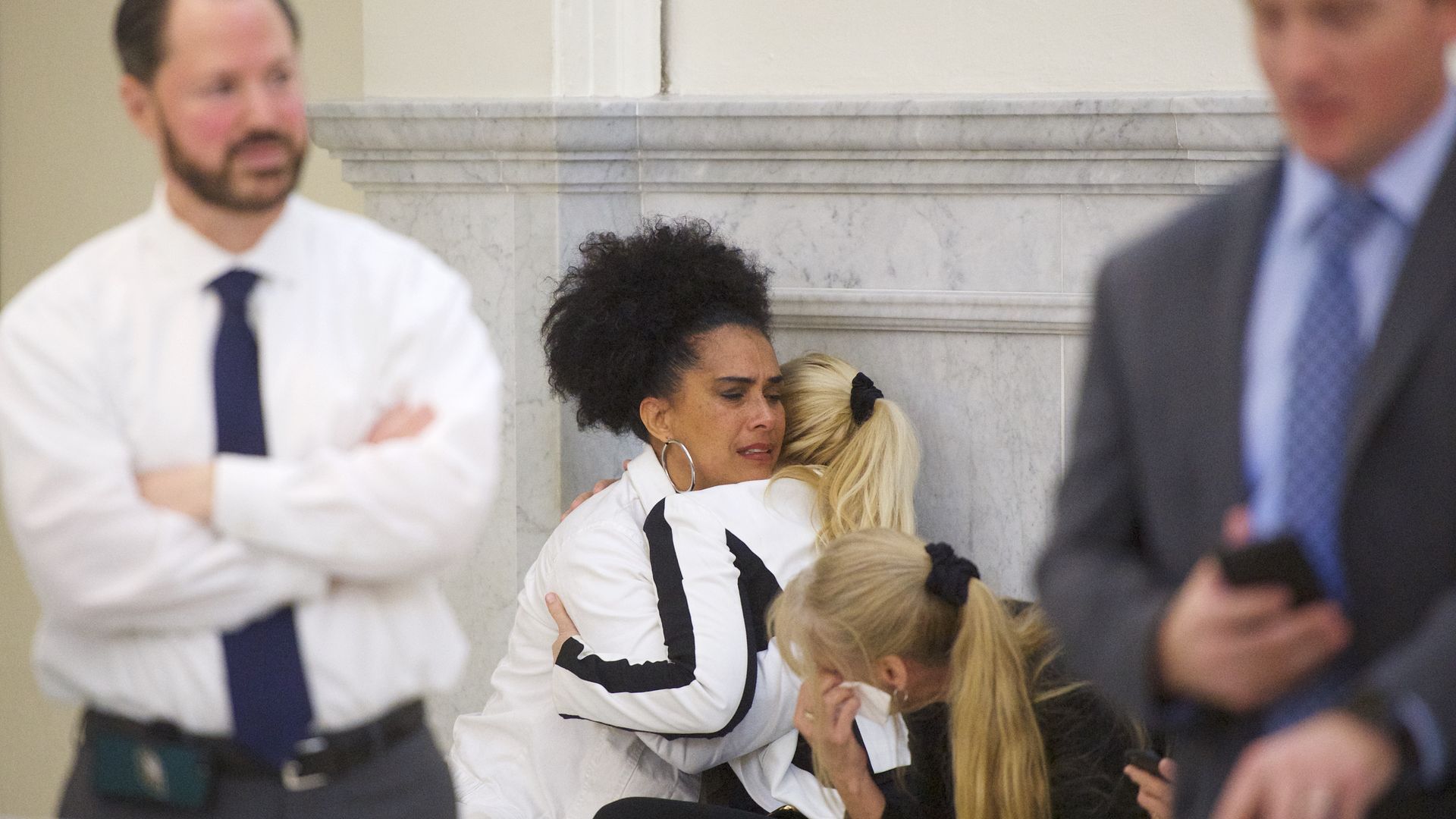 Bill Cosby accusers Lili Bernard and Caroline Heldman react after the guilty on all counts verdict 