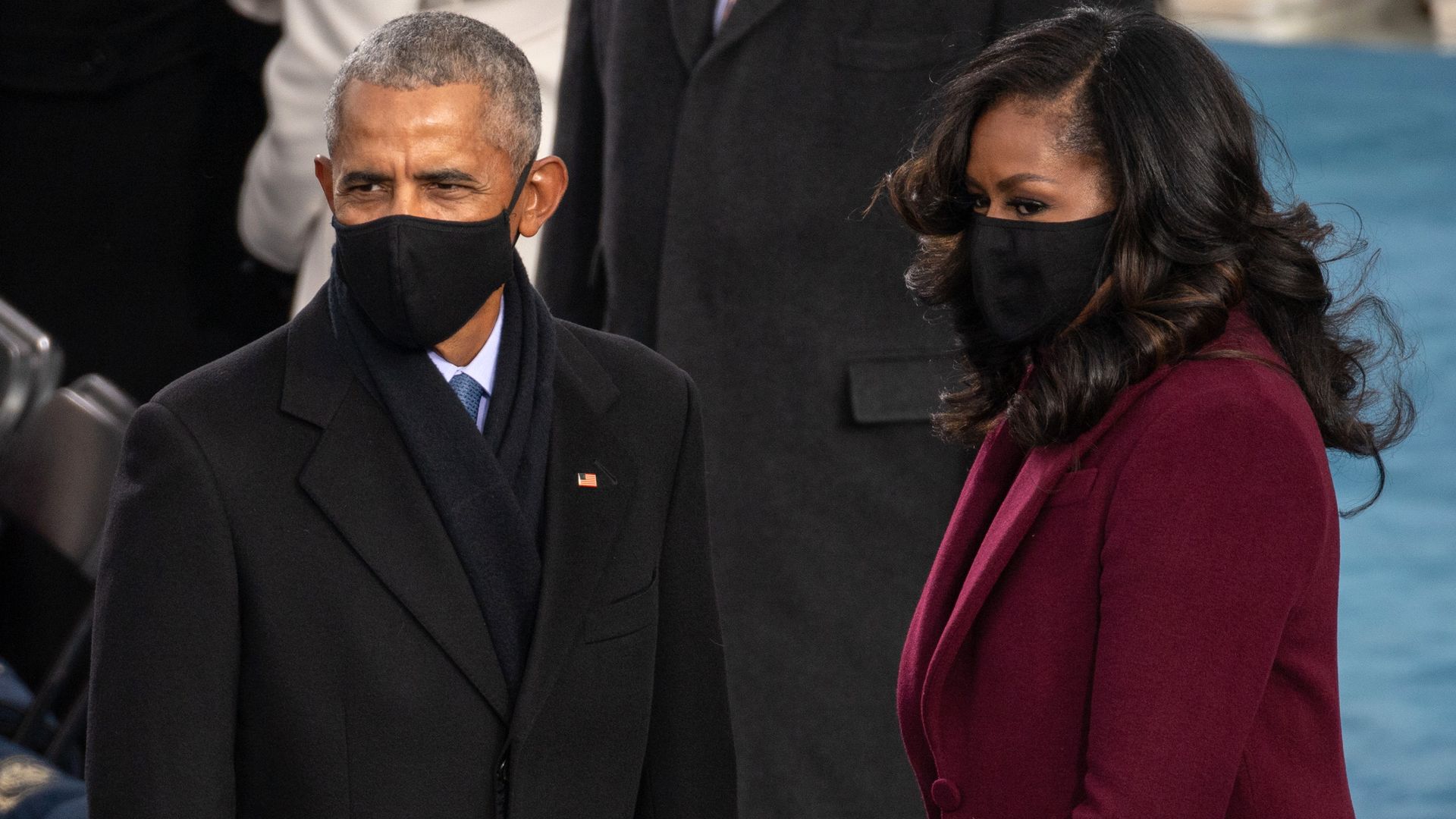 The Obamas wear face masks