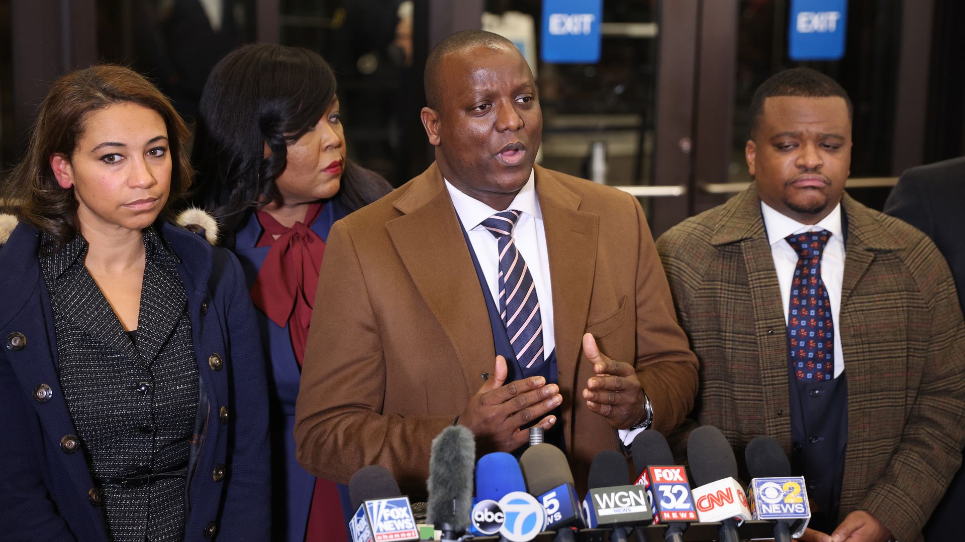 Man in front of microphone.