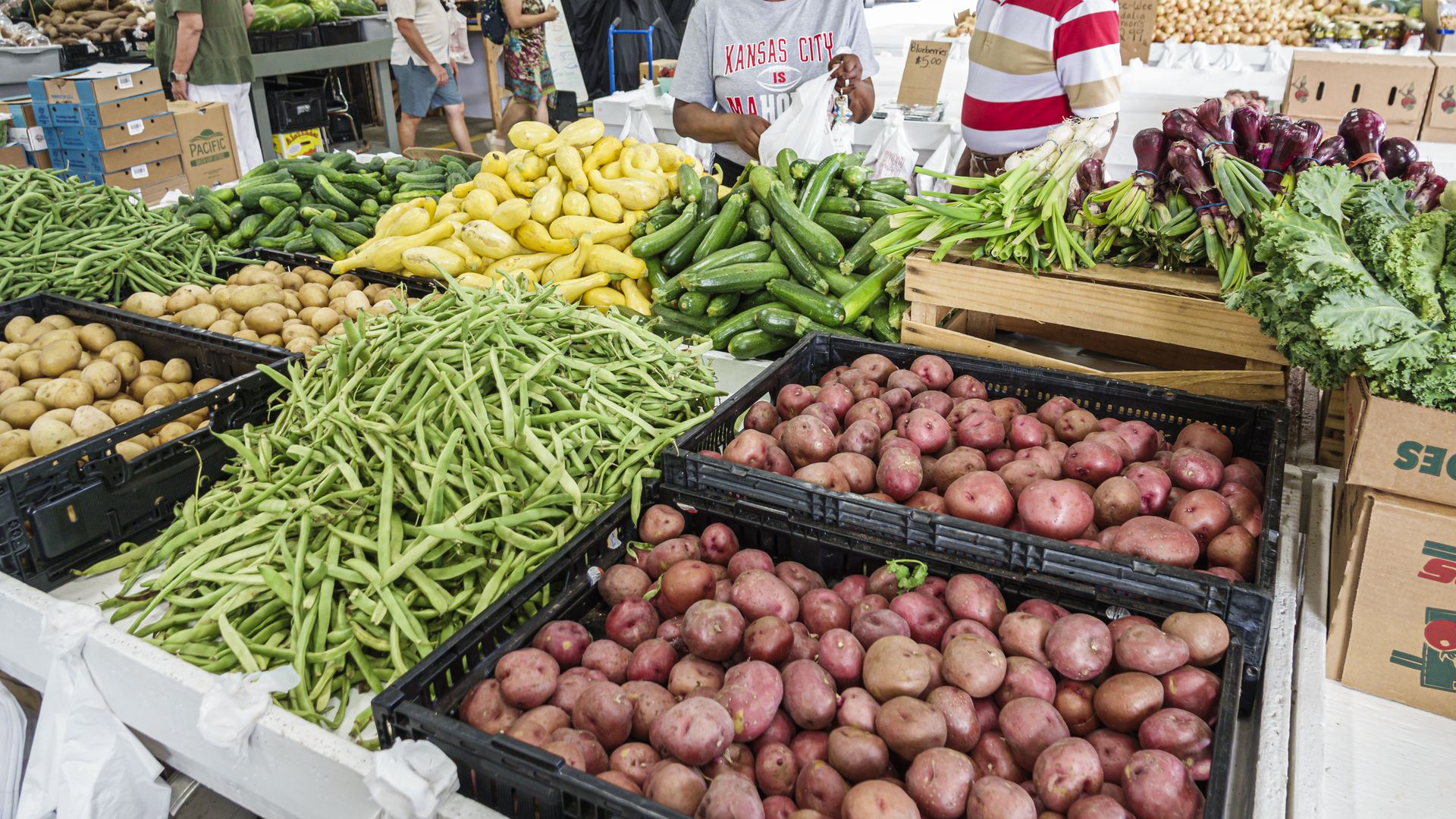 Produce on a table