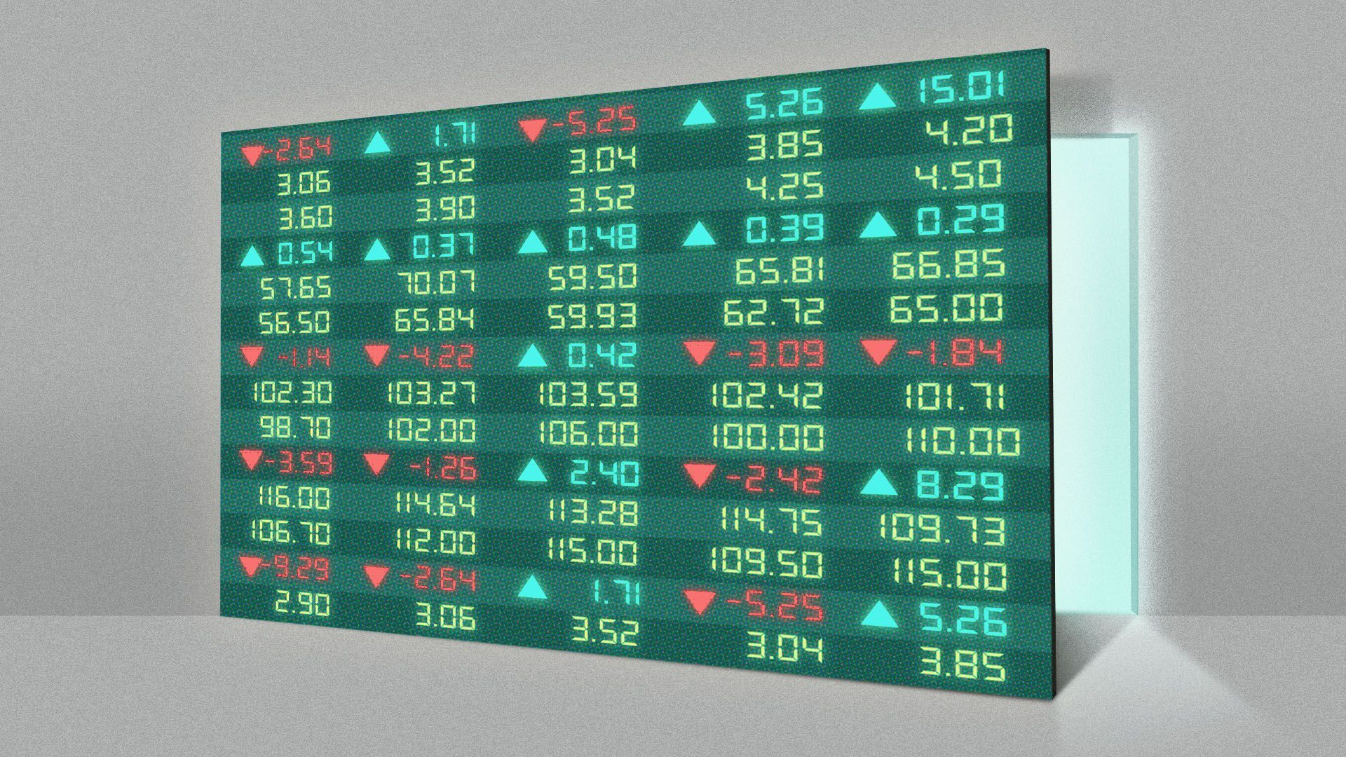 Illustration of a stock chart as an open door