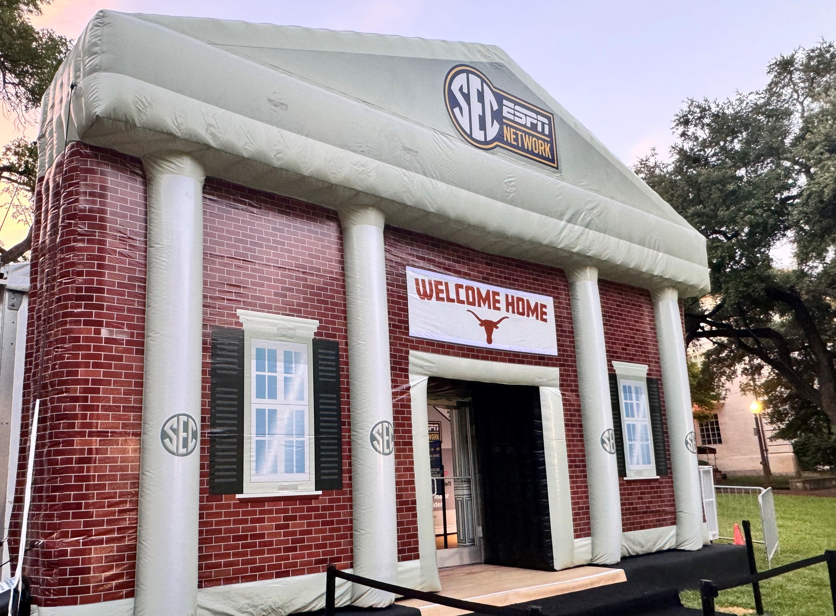 An SEC pop-up house at the University of Texas party at the end of June to celebrate officially joining the league. Photo: Kirk Bohls/Houston Chronicle via Getty Images