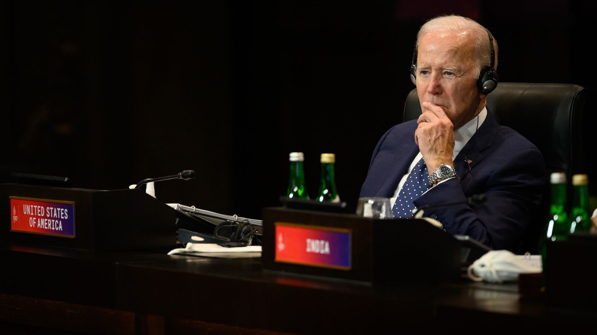  President Joe Biden of the United States attends the G20 Summit on November 15, 2022 in Nusa Dua, Indonesia.