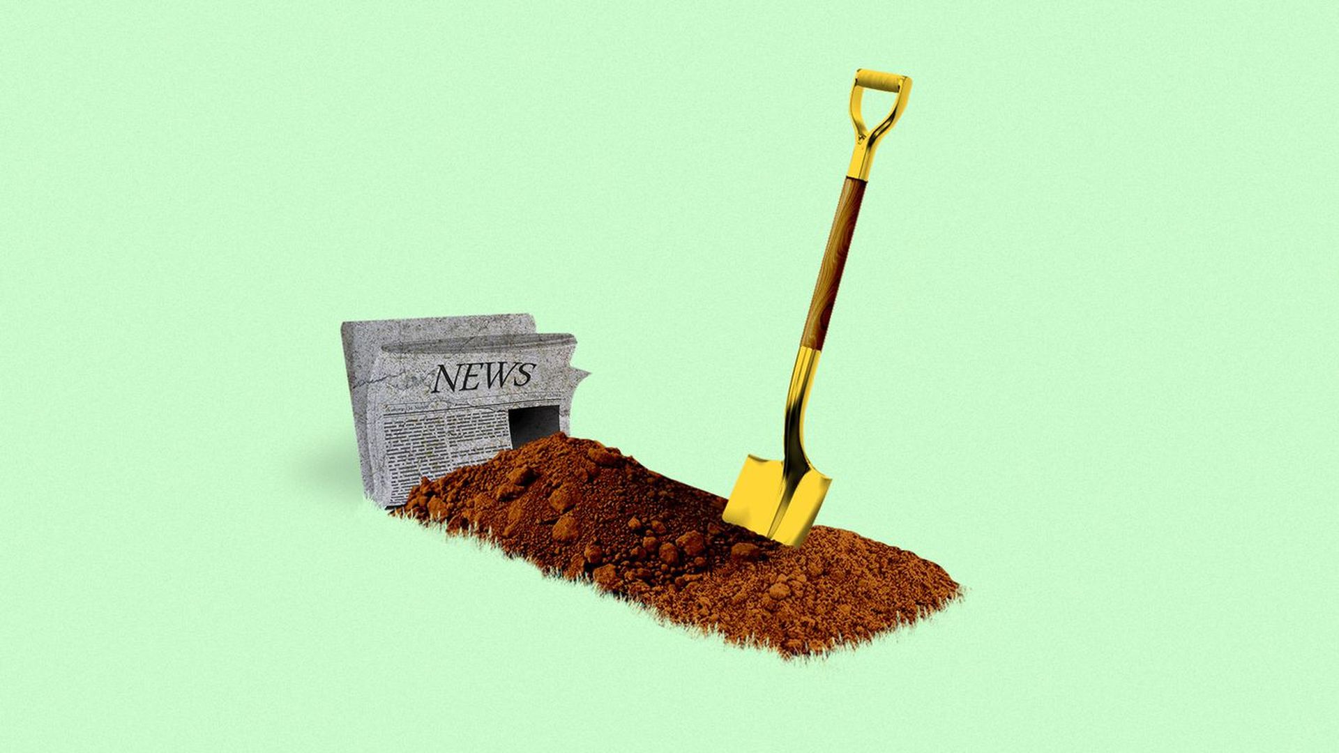A grave for a newspaper.