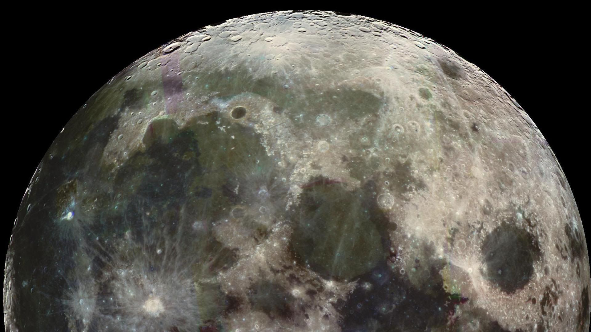 A satellite image of the moon