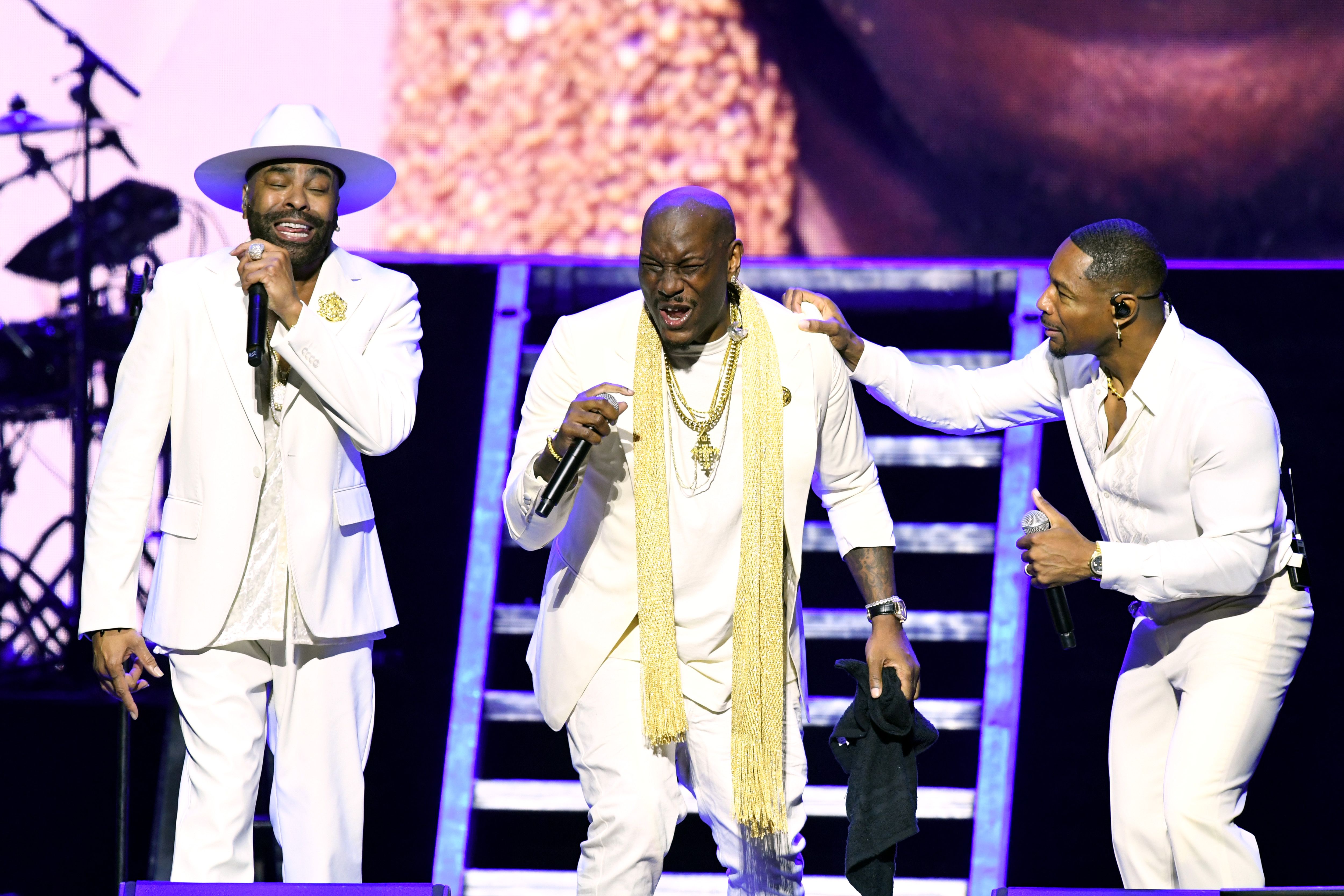 Photo shows Ginuwine, Tyrese and Tank of TGT performing at Essence.