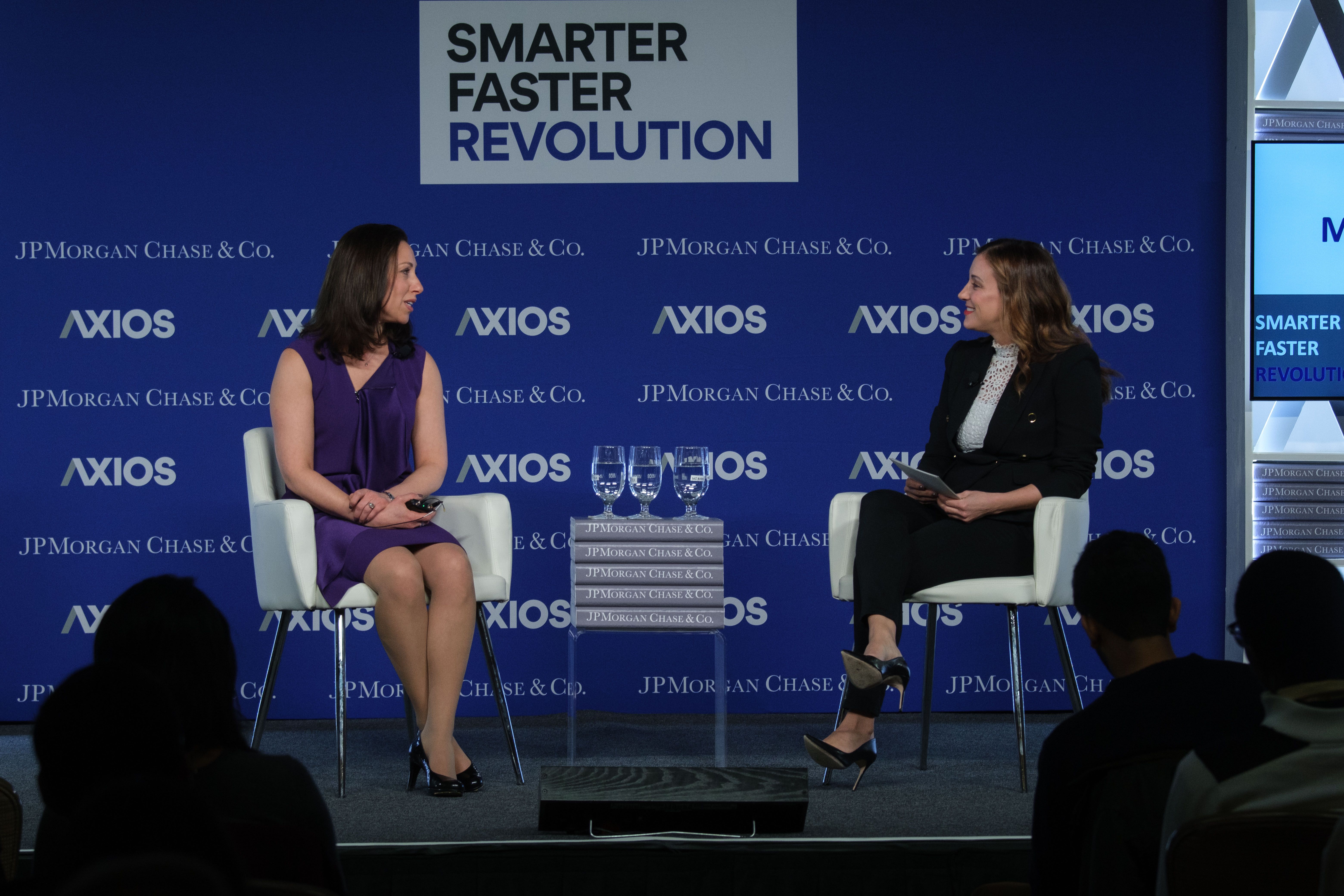Sam Saperstein and Ali Rubin in conversation on the Axios stage 