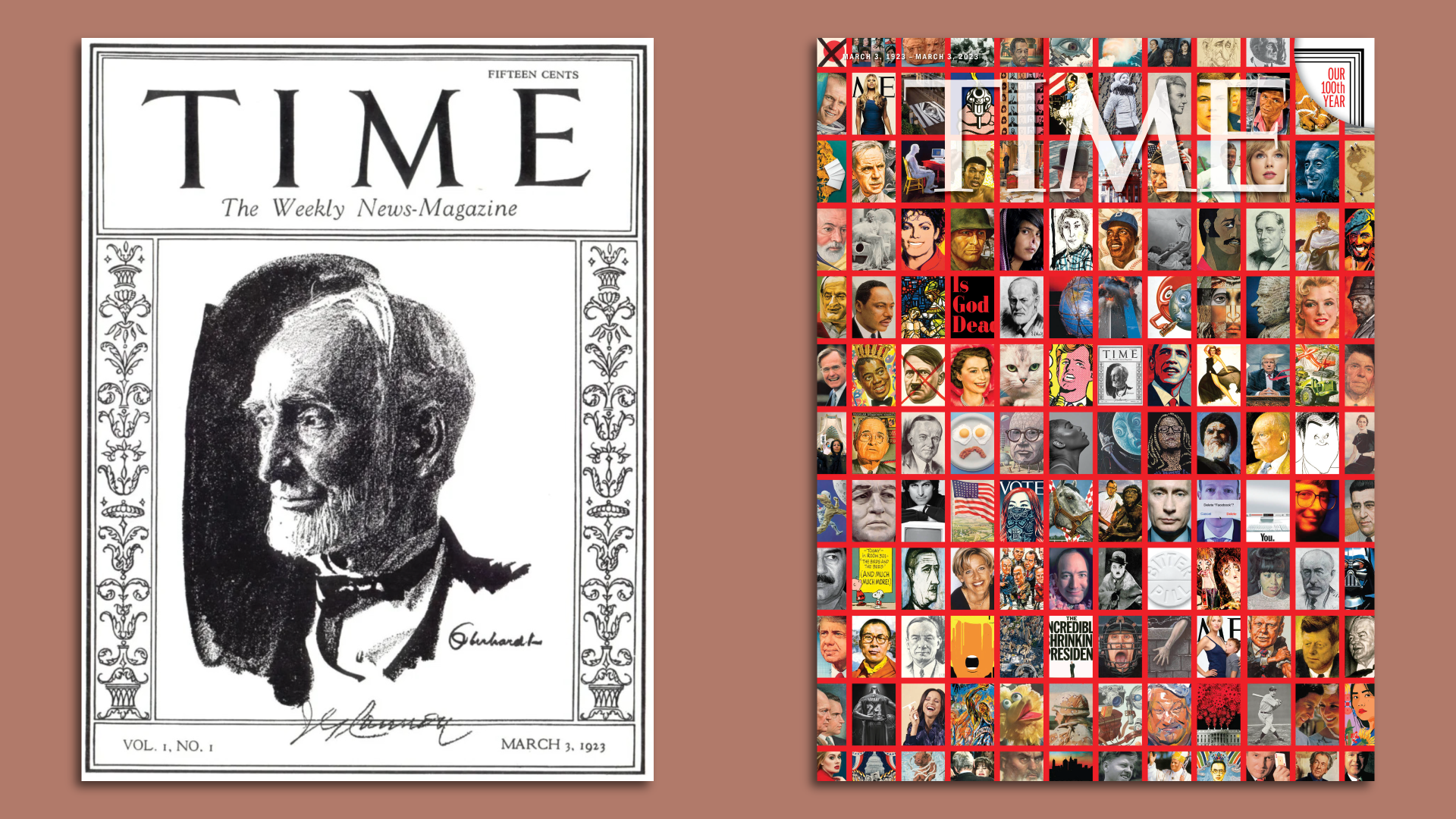 The first issue of TIME ... and the 100th anniversary issue, out today.
