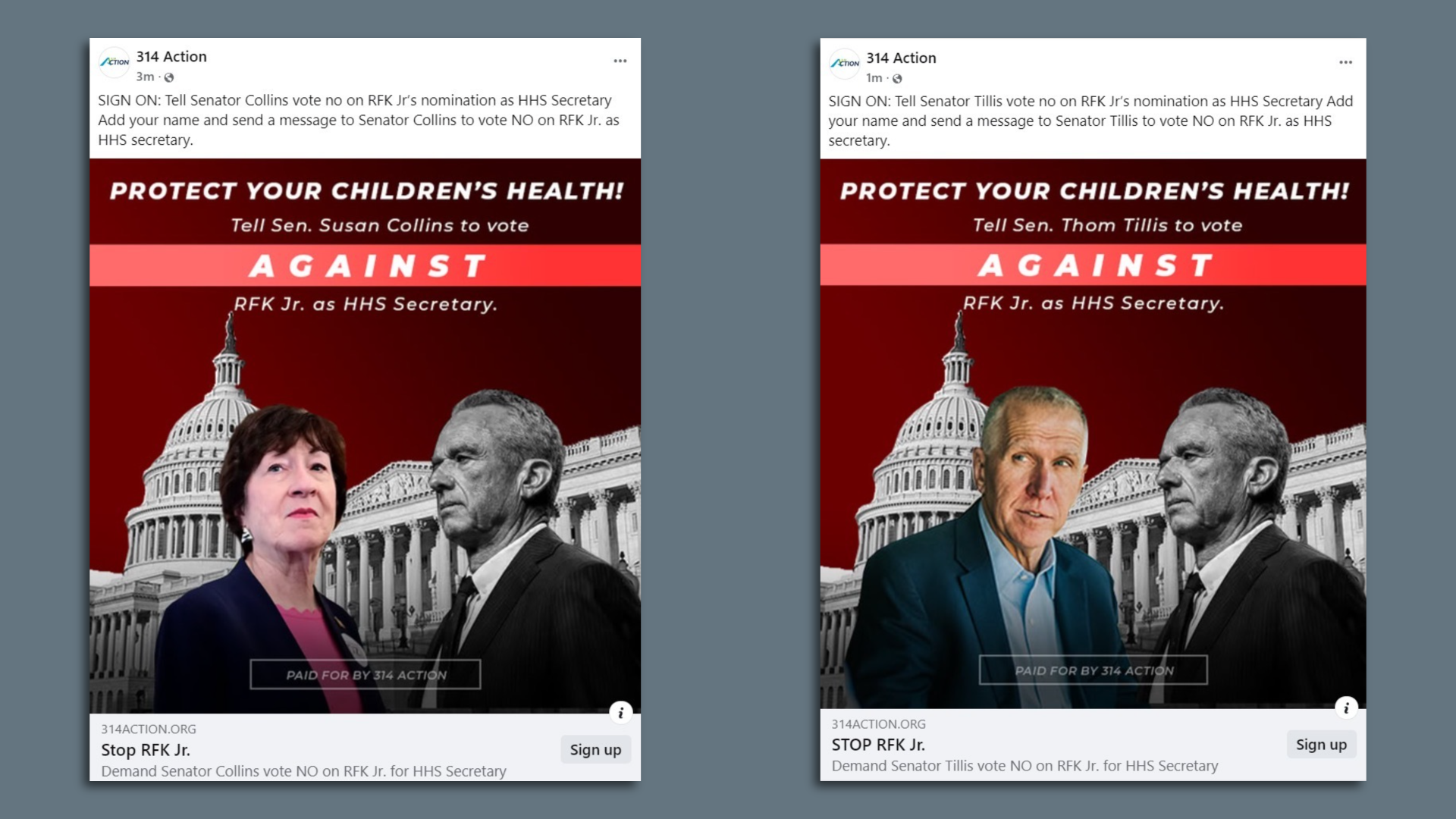 Anti-RFK campaign Facebook ads