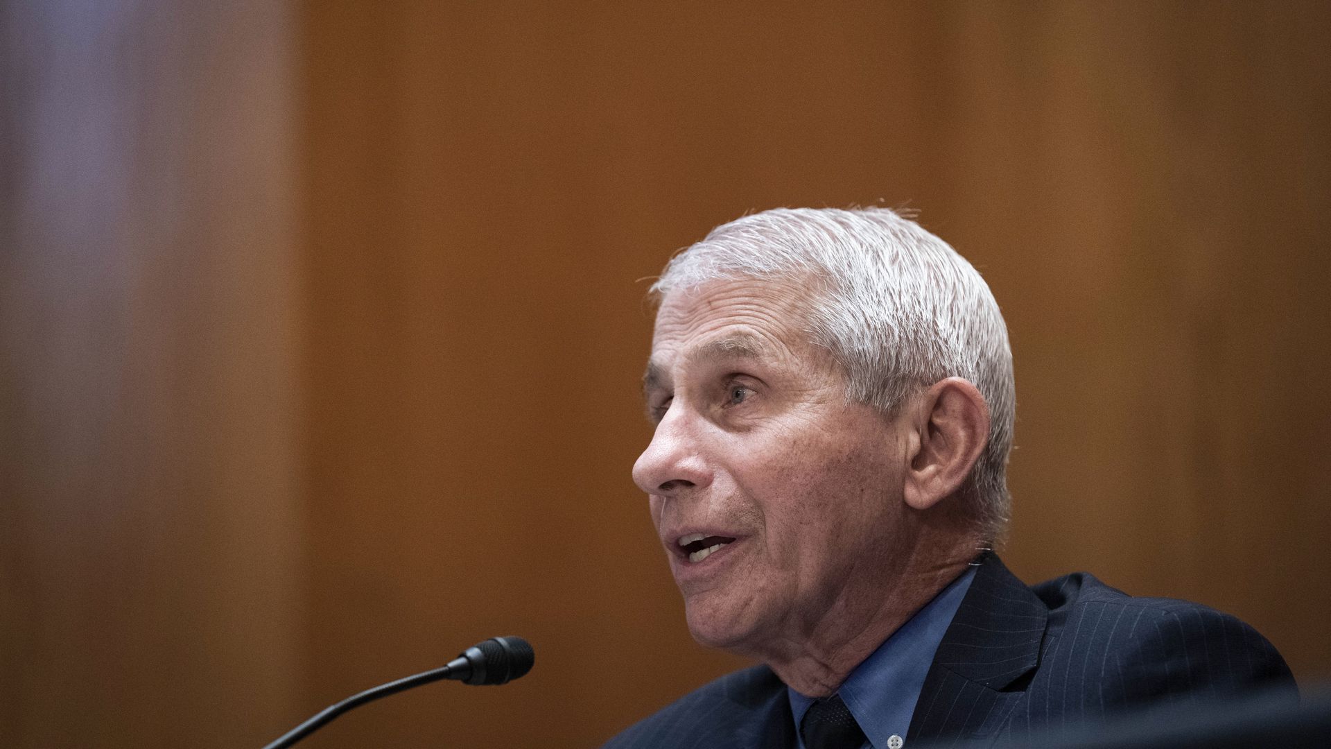 Anthony Fauci speaks during a Senate Appropriations Subcommittee hearing in Washington, D.C., U.S., on Wednesday, May 26, 2021.