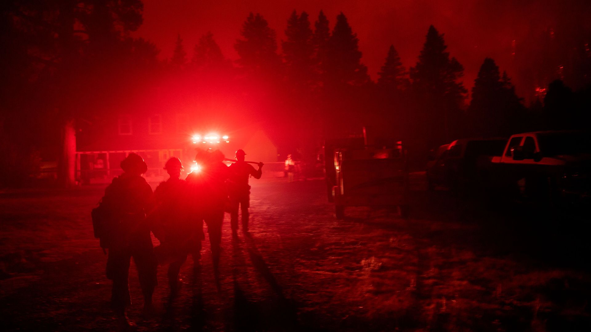 Flames consume multiple homes as the Caldor fire pushes into the Echo Summit area, California on August 30
