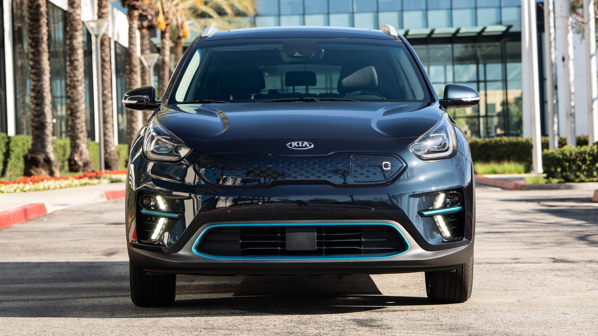 Image of the front end of a Kia Niro EV