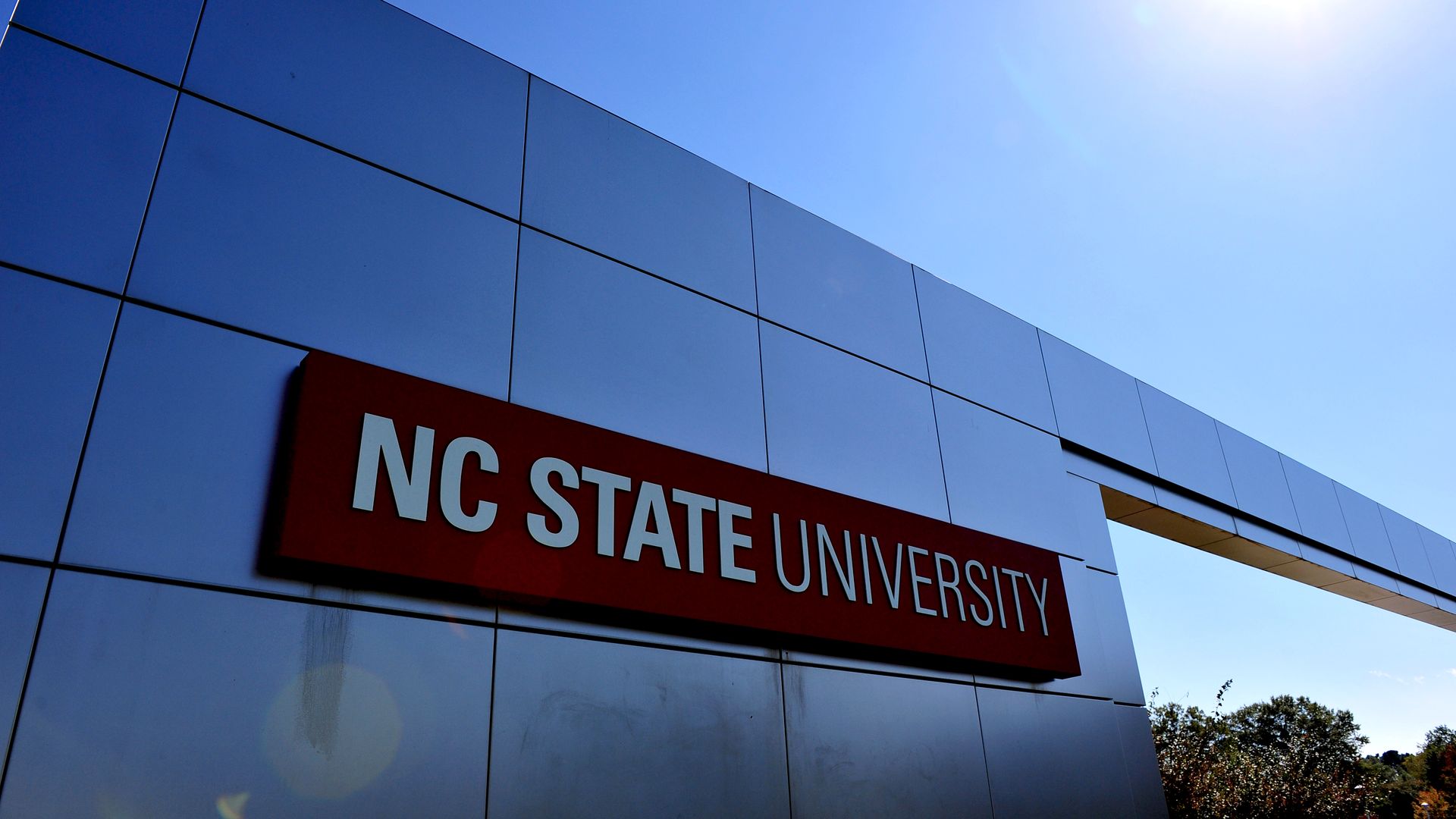 A NC State University sign