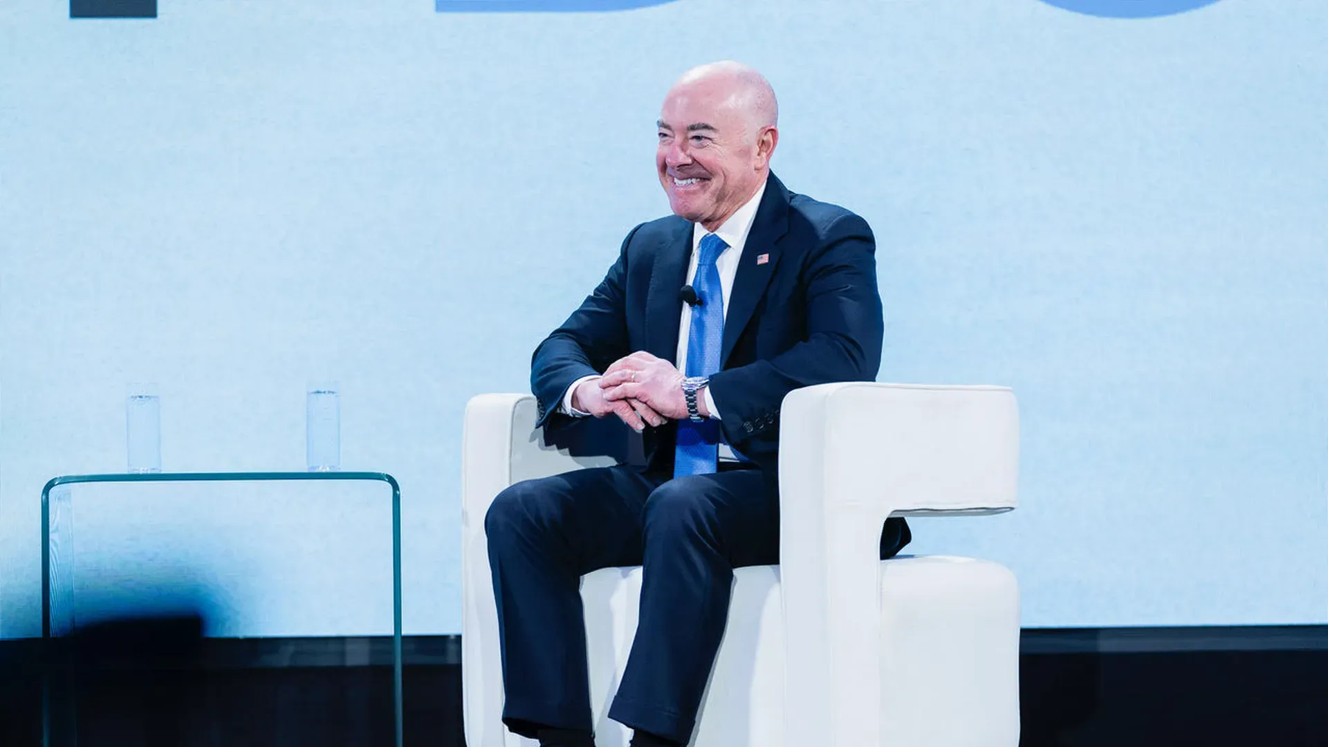 DHS secretary Alejandro Mayorkas, speaking at the Axios AI+ Summit in 2023